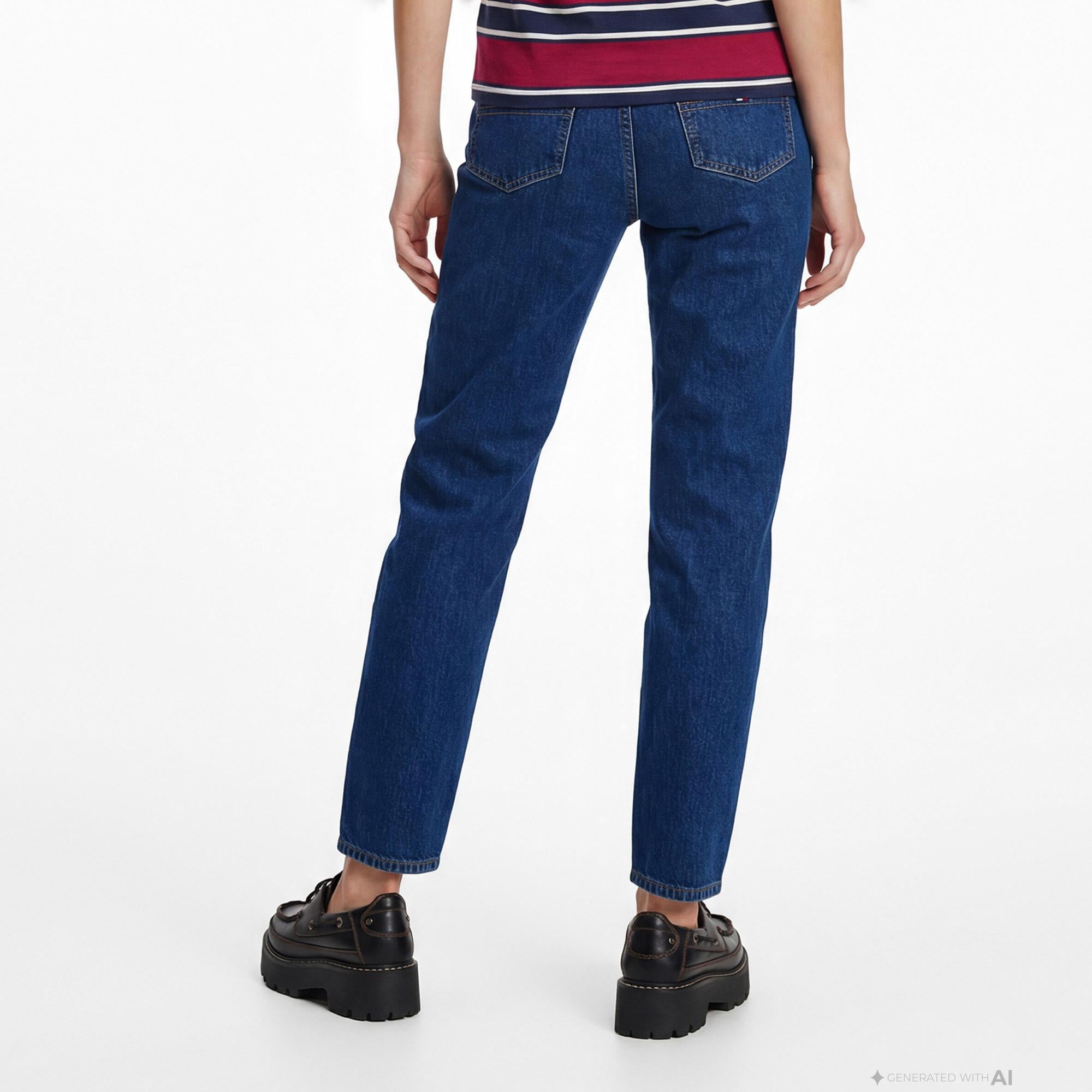 Tommy Hilfiger Denim Essentials Kadın Bordo T-Shirt