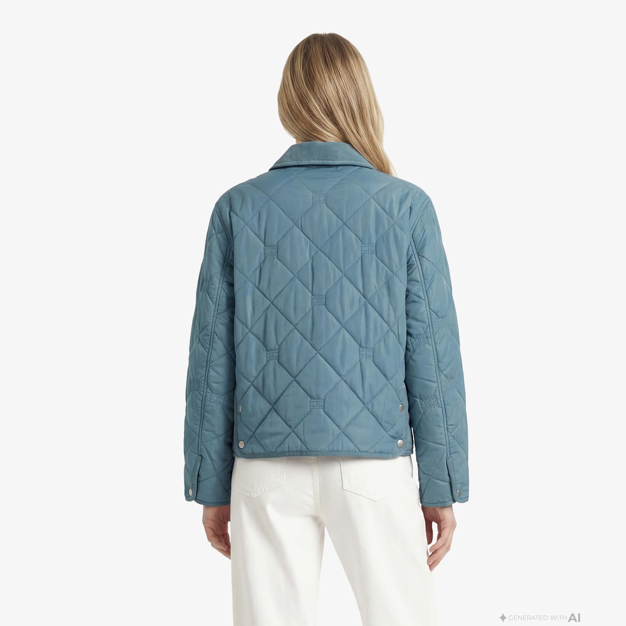 Tommy Hilfiger Padded Quilting Kadın Mavi Ceket