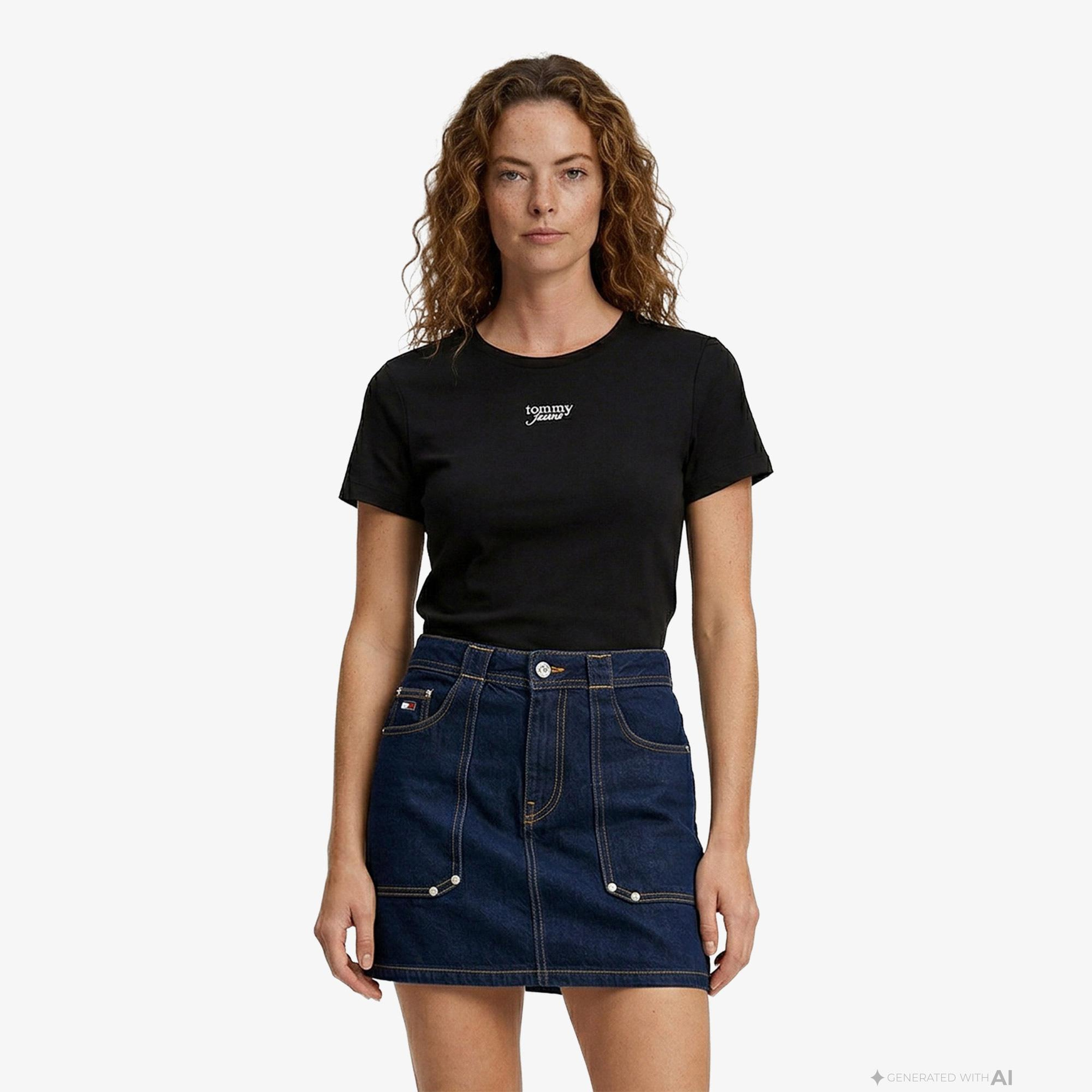 Tommy Hilfiger Body Essentials Kadın Siyah T-Shirt