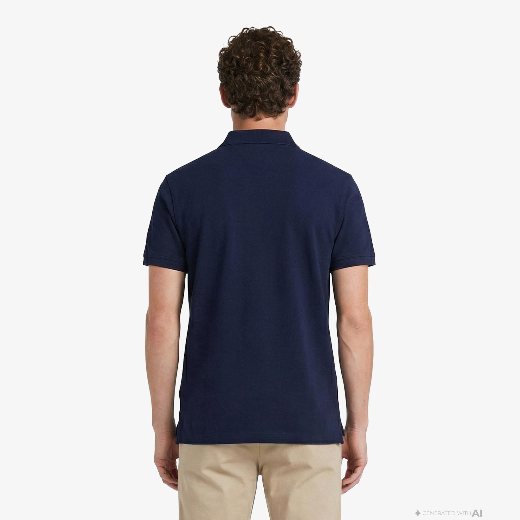 Tommy Hilfiger Elevated Essentials Erkek Lacivert Polo Yaka T-Shirt