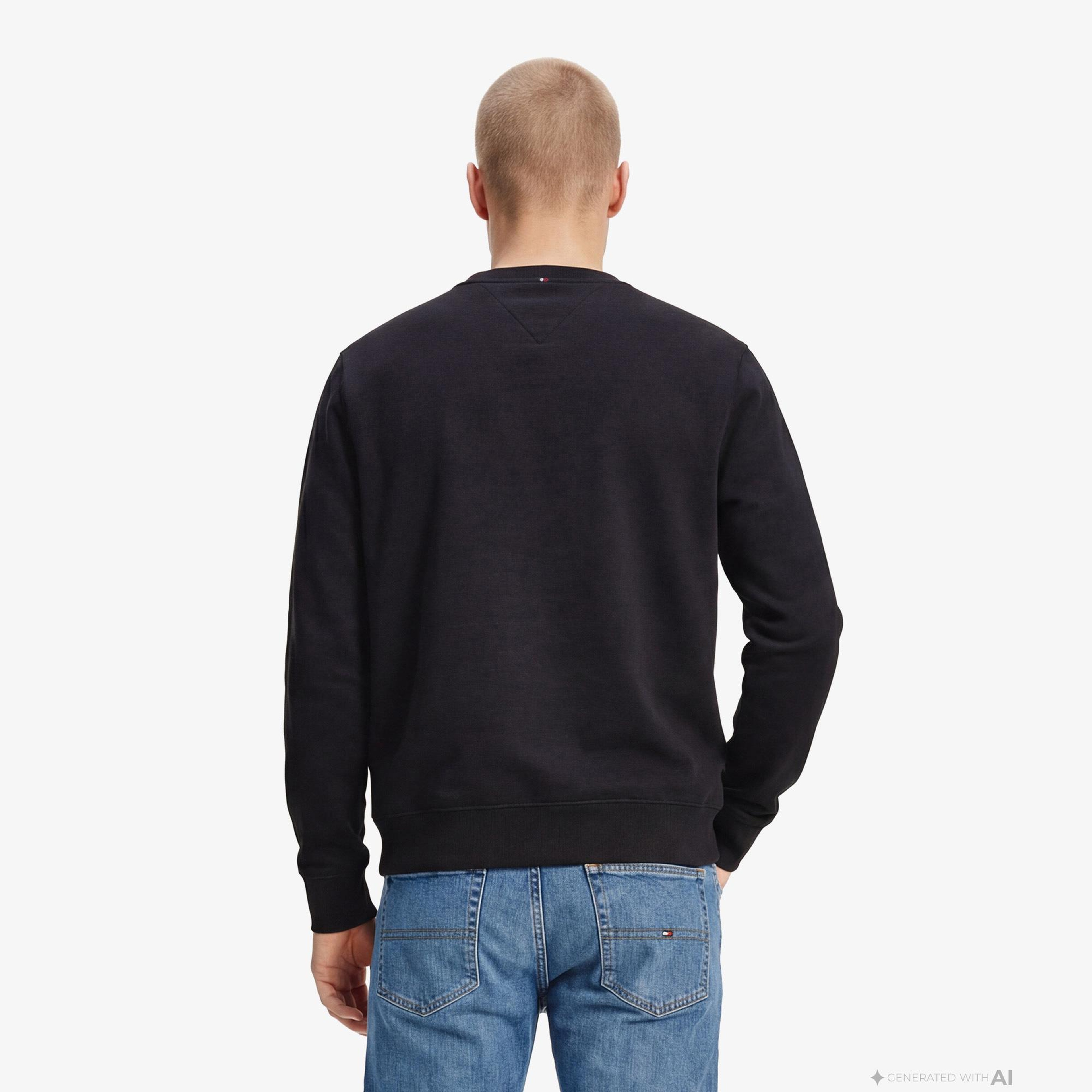 Tommy Hilfiger Brand Love Graphic Erkek Siyah Sweatshirt