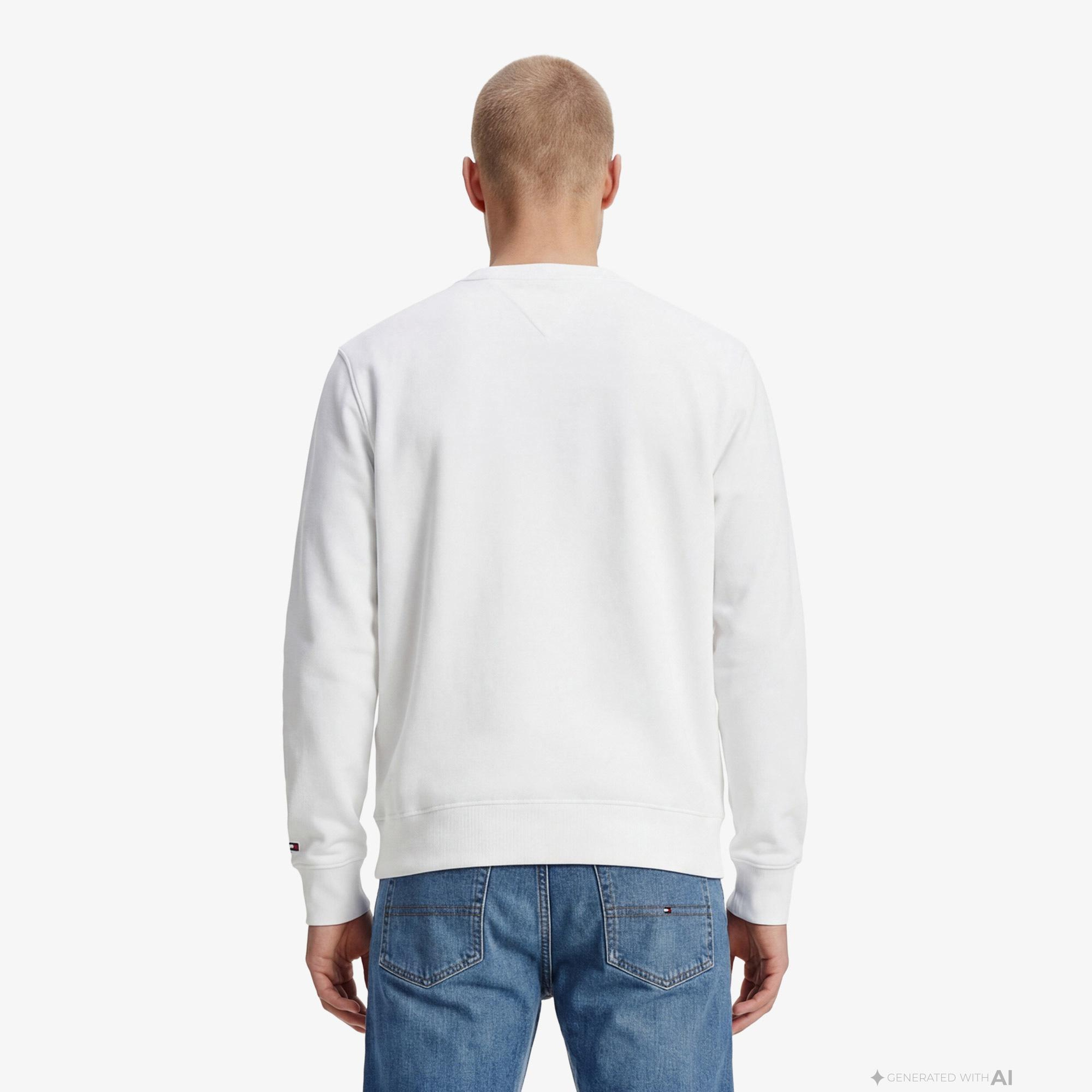 Tommy Hilfiger Brand Love Graphic Erkek Beyaz Sweatshirt