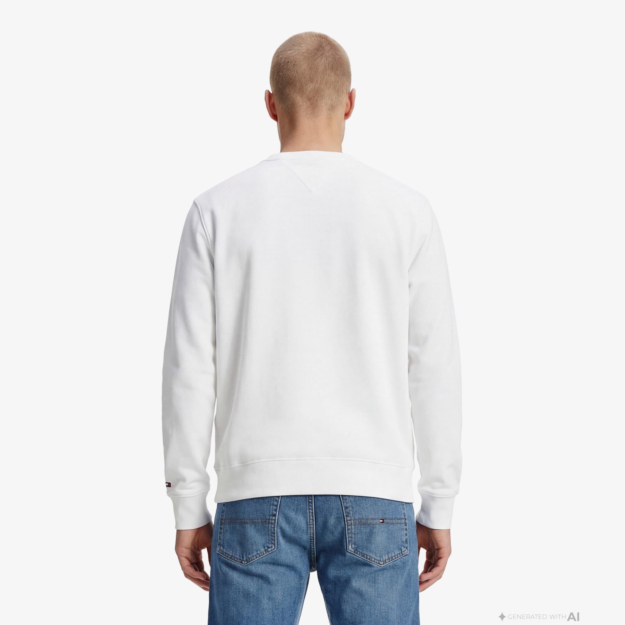 Tommy Hilfiger Brand Love Graphic Erkek Beyaz Sweatshirt