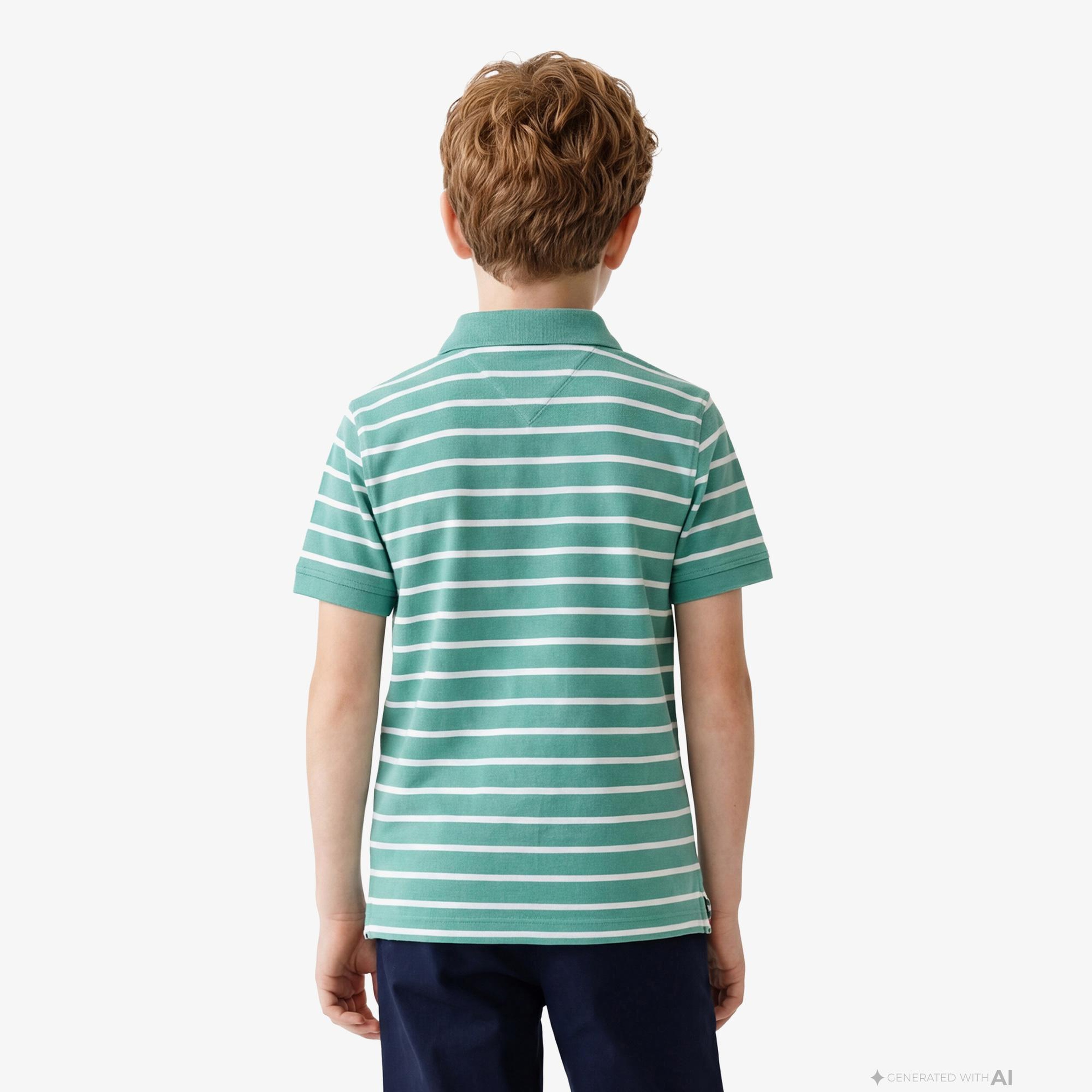 Tommy Hilfiger Essentials Çocuk Yeşil Polo Yaka T-Shirt