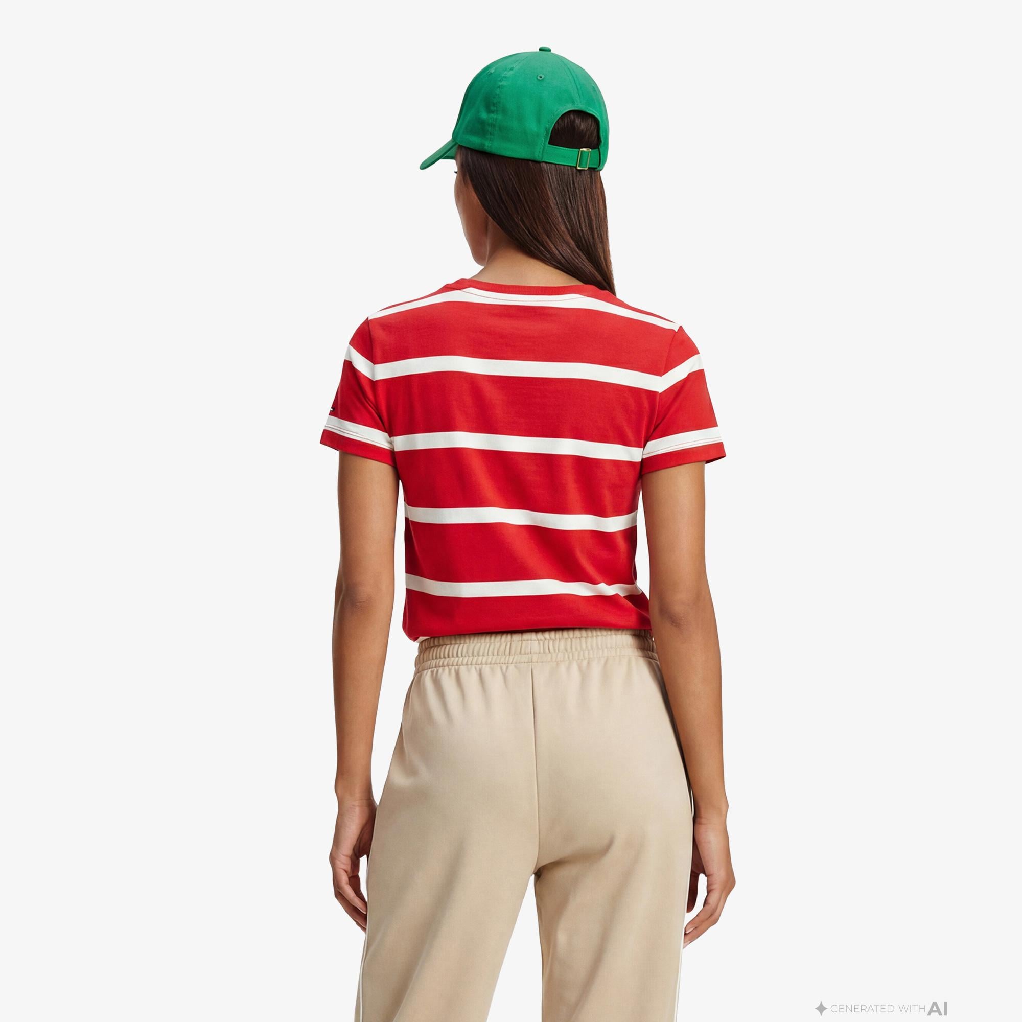 Tommy Hilfiger Script Kadın Kırmızı T-Shirt