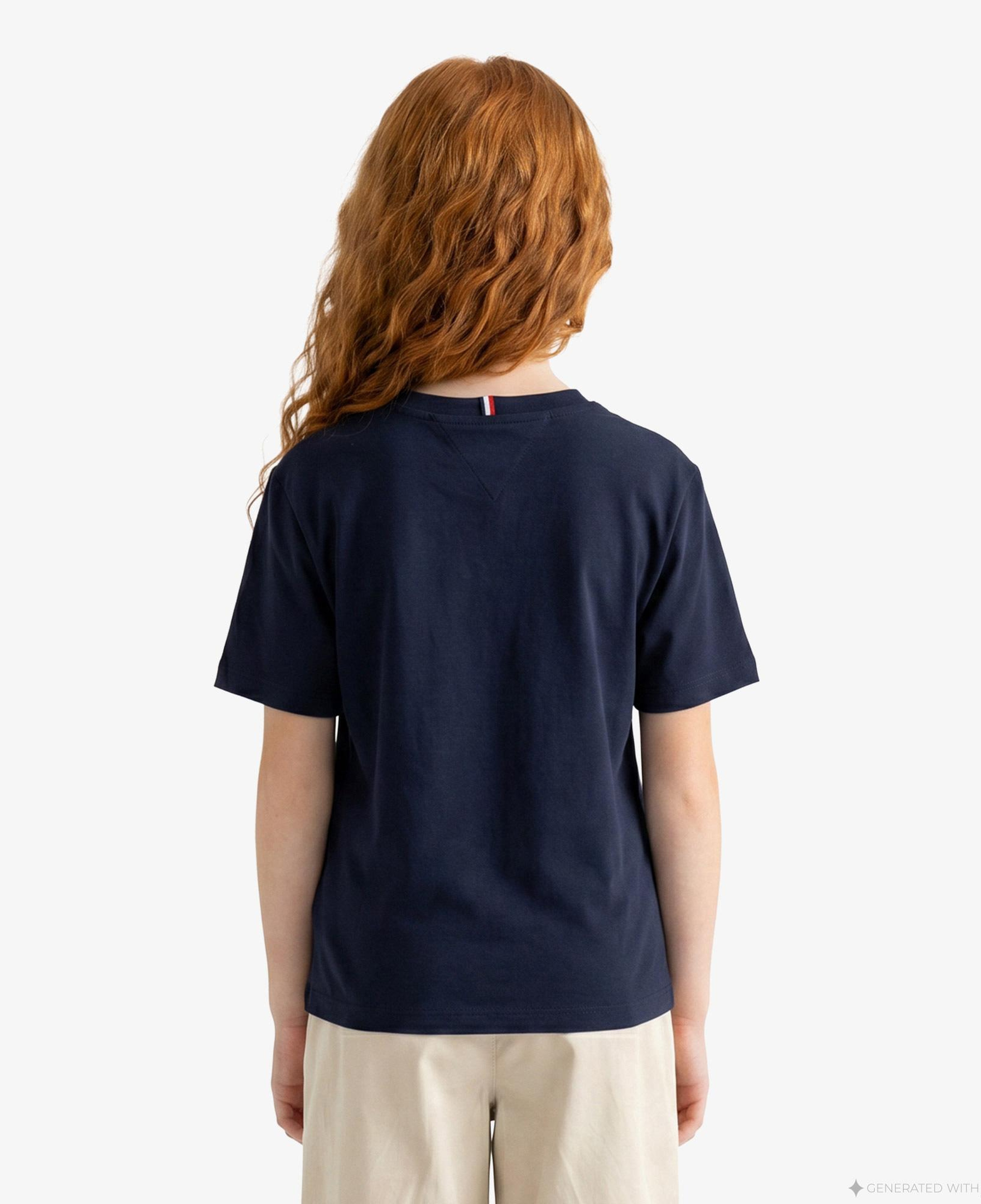 Tommy Hilfiger Essentials Çocuk Lacivert Crop T-Shirt