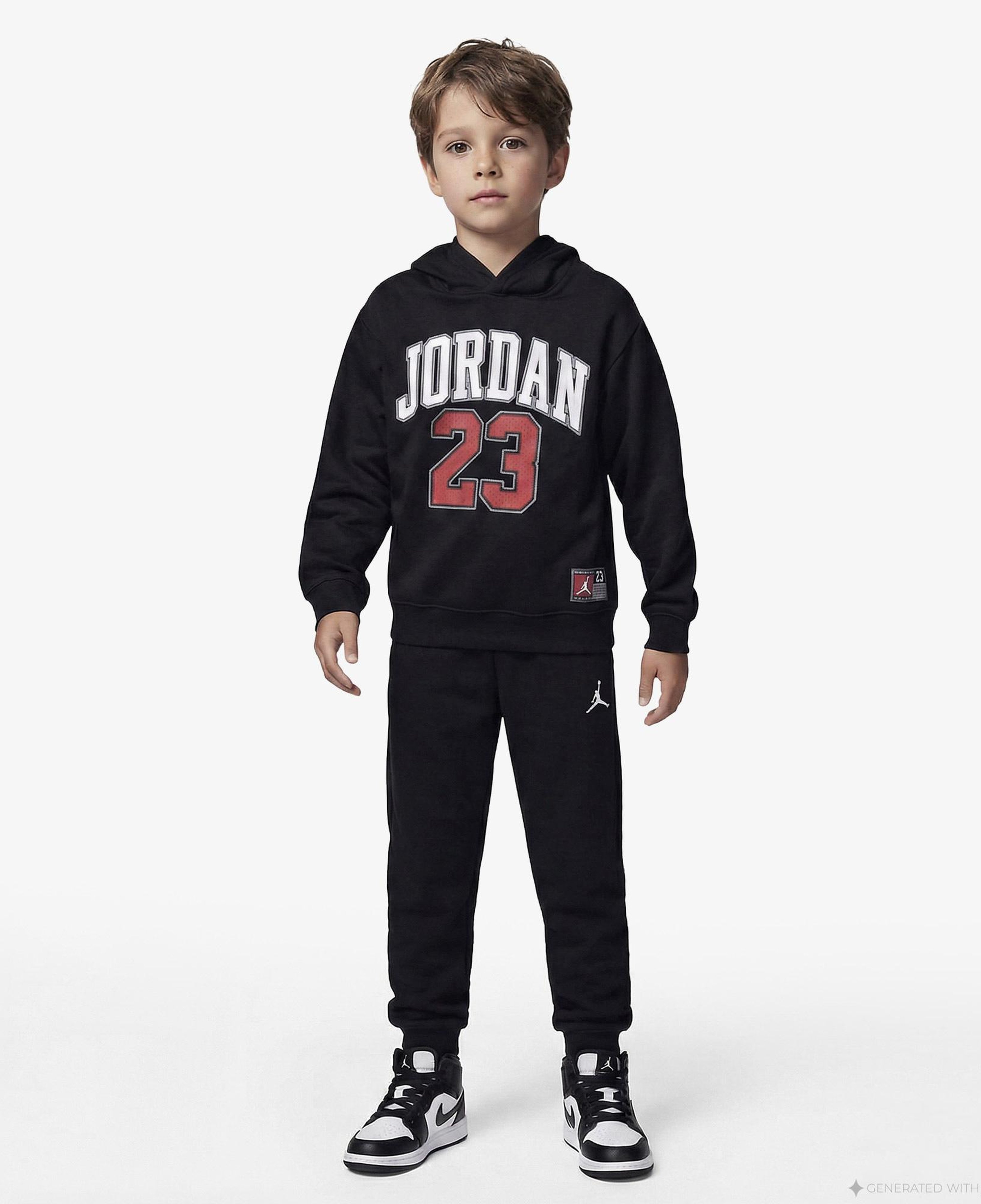 Jordan Fleece Pullover Çocuk Siyah Kapüşonlu Sweatshirt