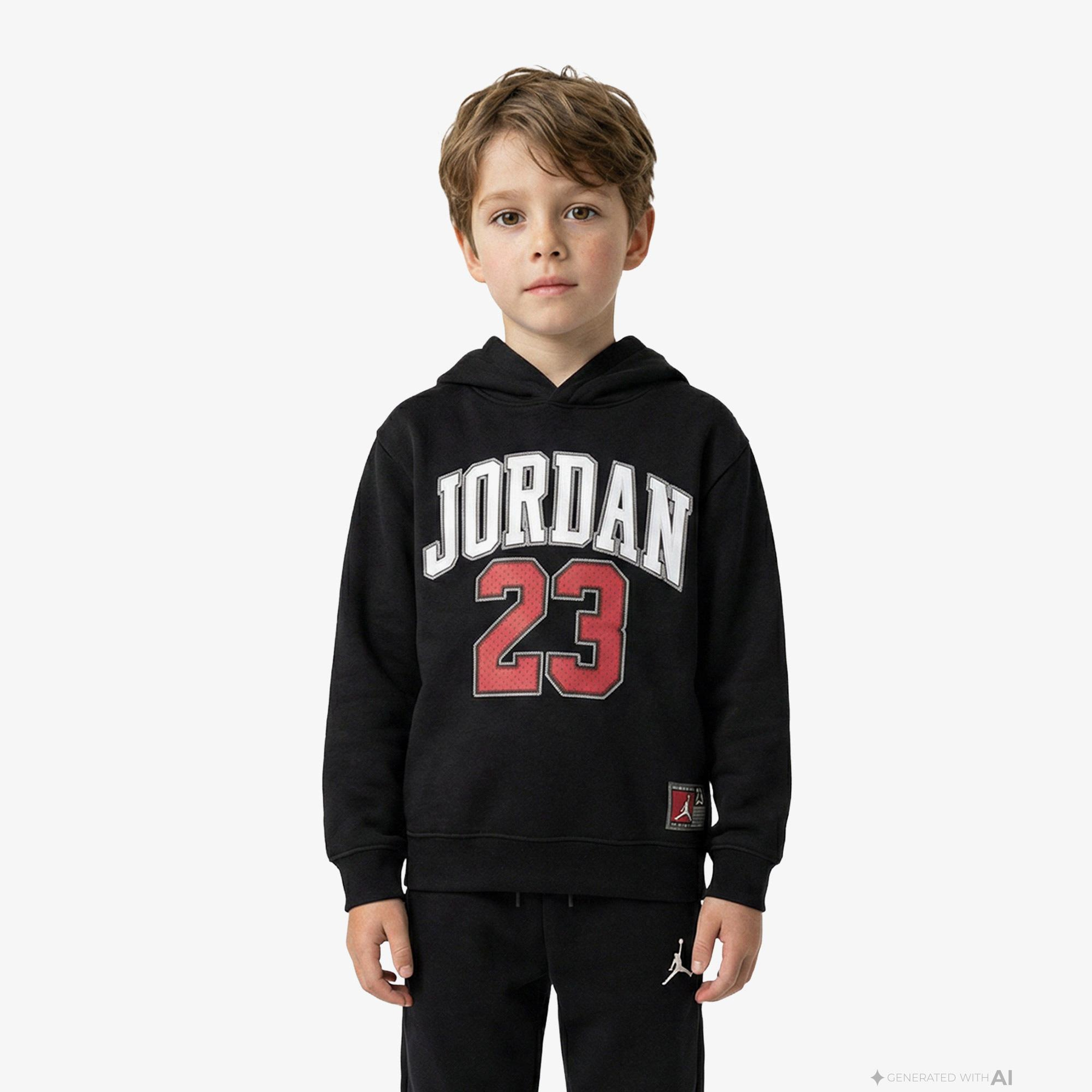 Jordan Fleece Pullover Çocuk Siyah Kapüşonlu Sweatshirt