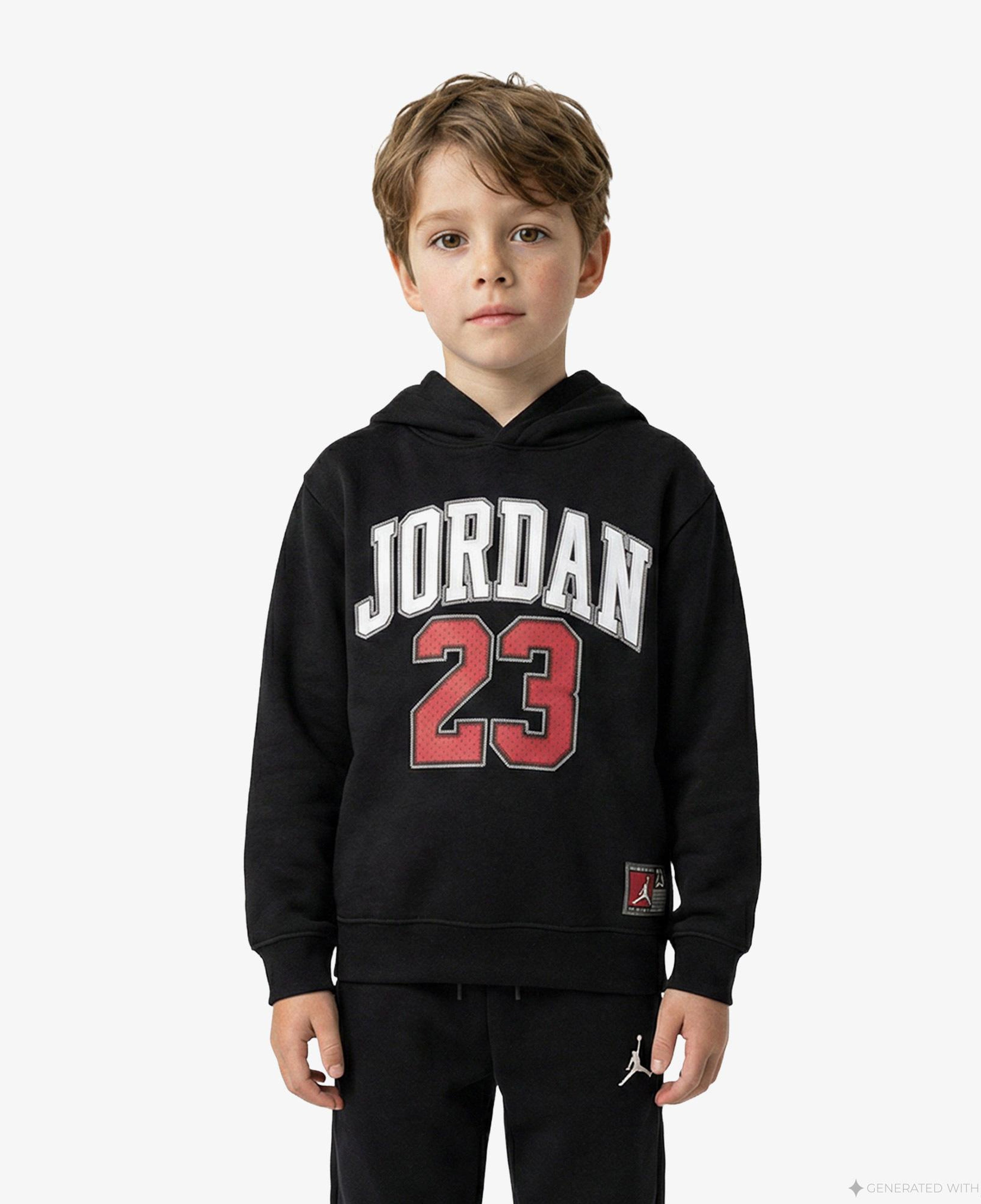 Jordan Fleece Pullover Çocuk Siyah Kapüşonlu Sweatshirt