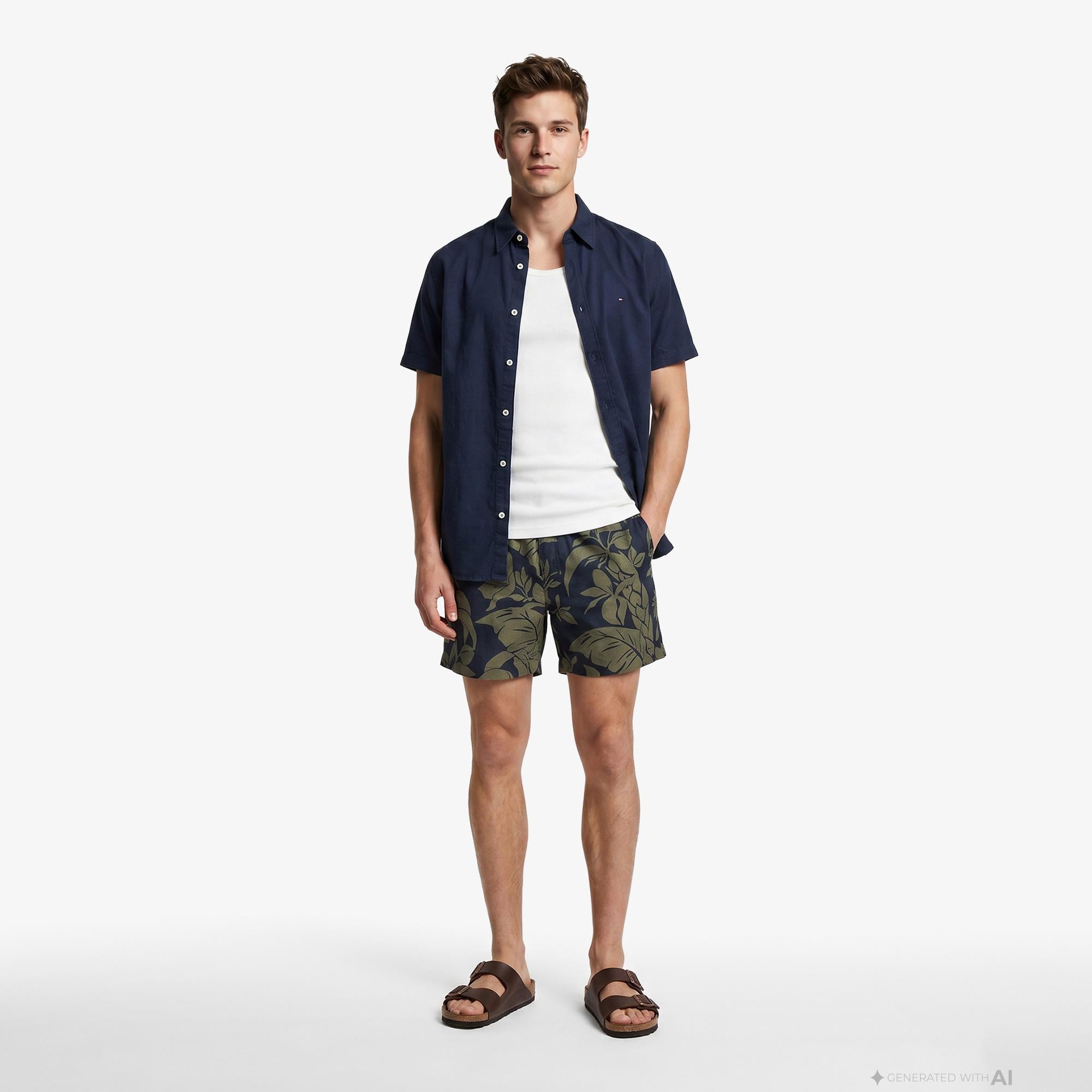 Tommy Hilfiger Seasonal Quality Erkek Lacivert Keten Şort