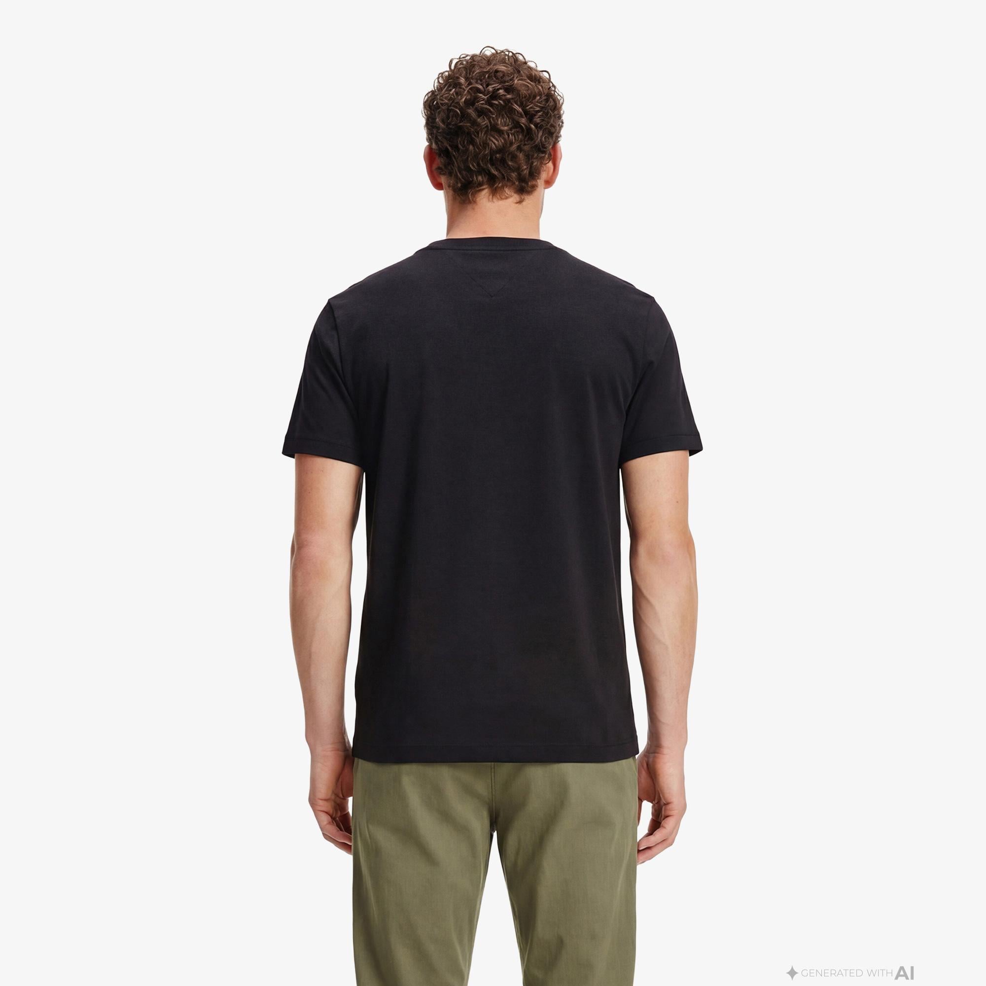 Tommy Hilfiger Elevated Essentials Erkek Siyah T-Shirt