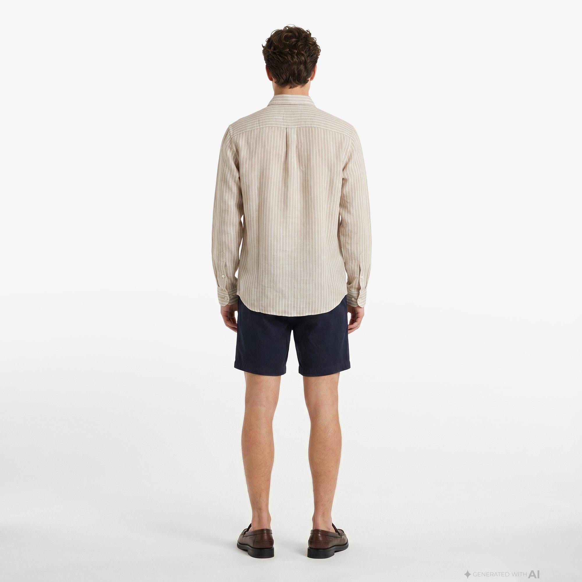 Tommy Hilfiger Seasonal Quality Erkek Kahverengi Keten Gömlek