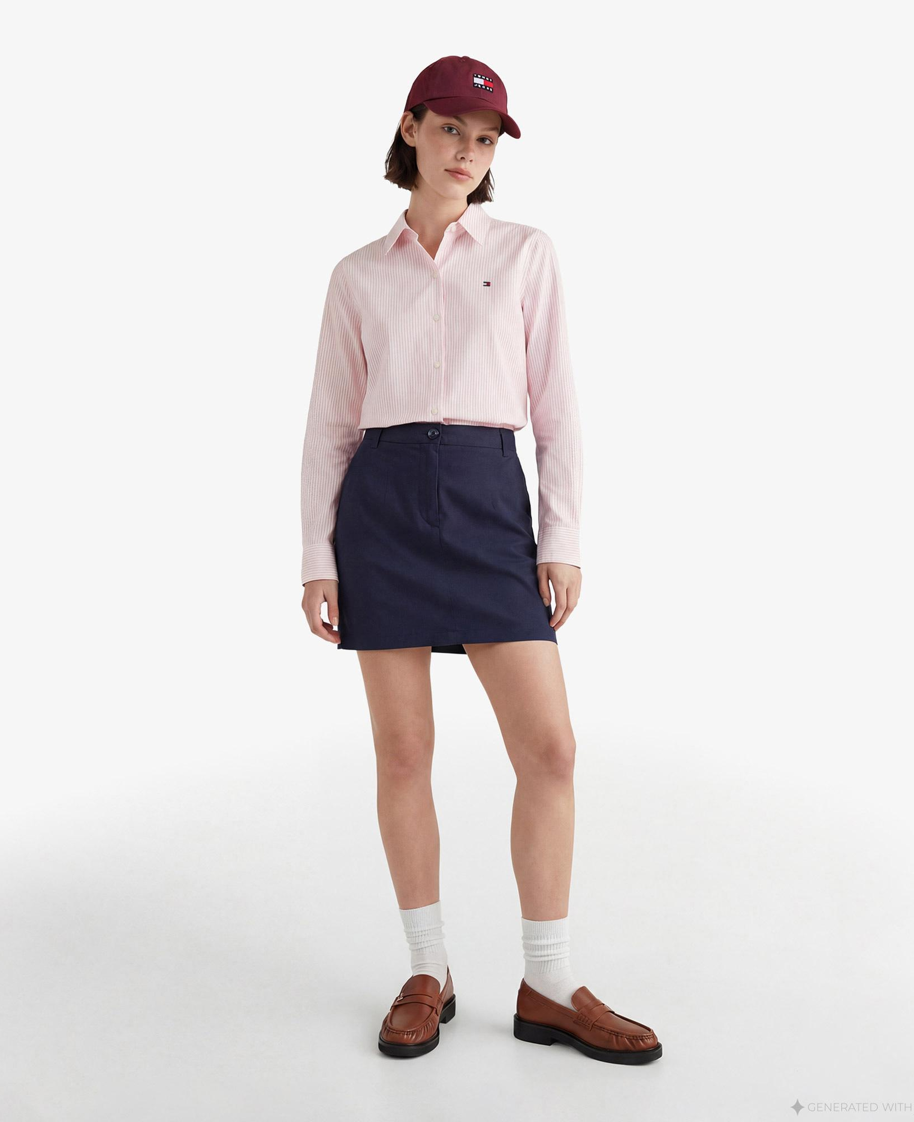 Tommy Hilfiger Essentials Poplin Kadın Pembe Gömlek