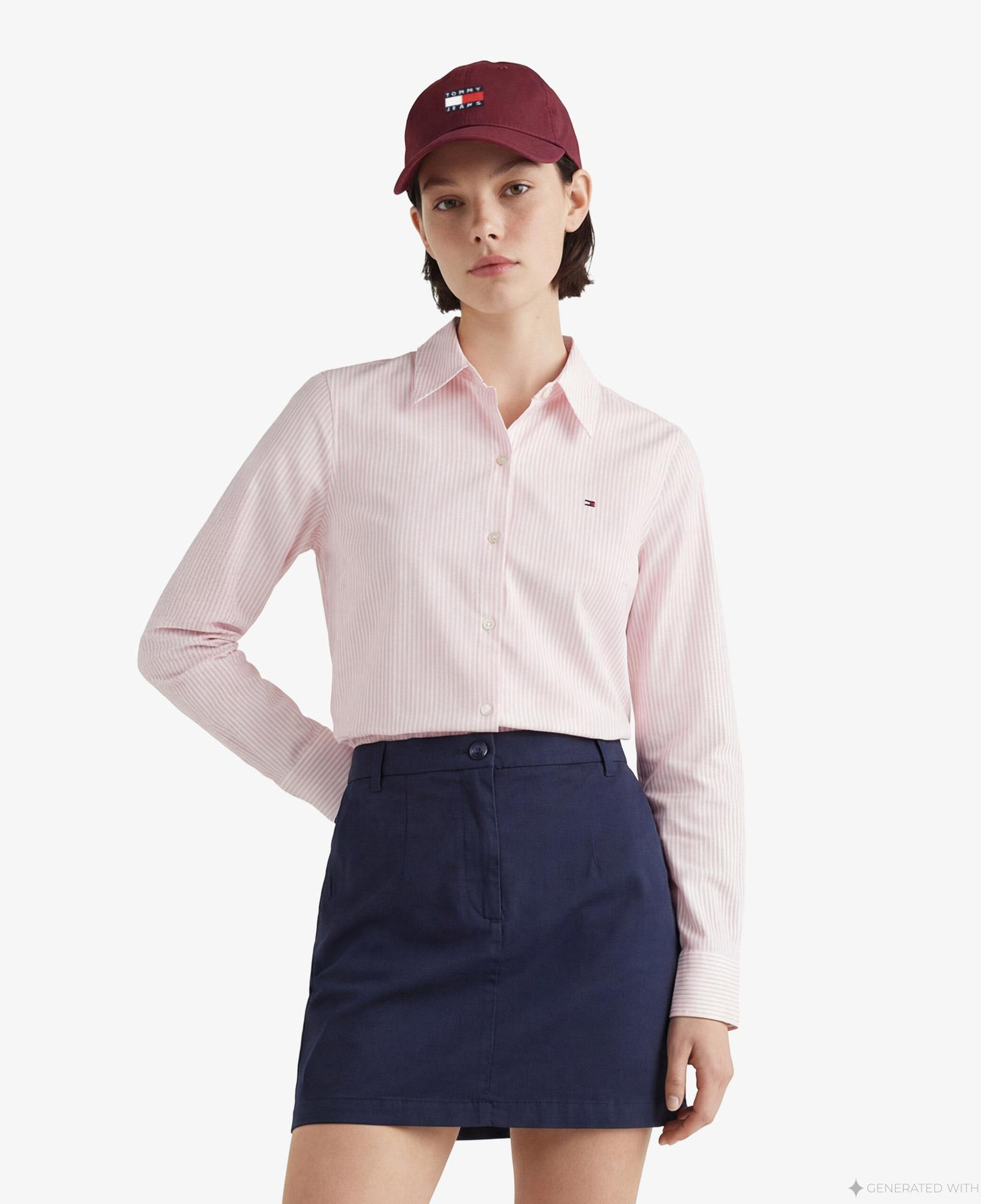 Tommy Hilfiger Essentials Poplin Kadın Pembe Gömlek