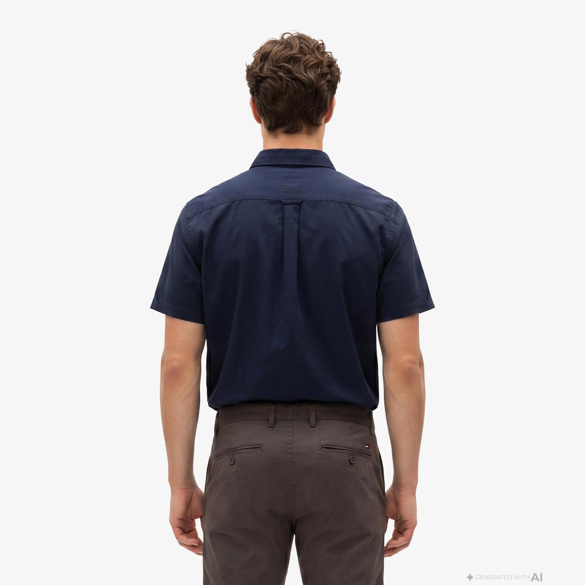 Tommy Hilfiger Textured Erkek Lacivert Gömlek