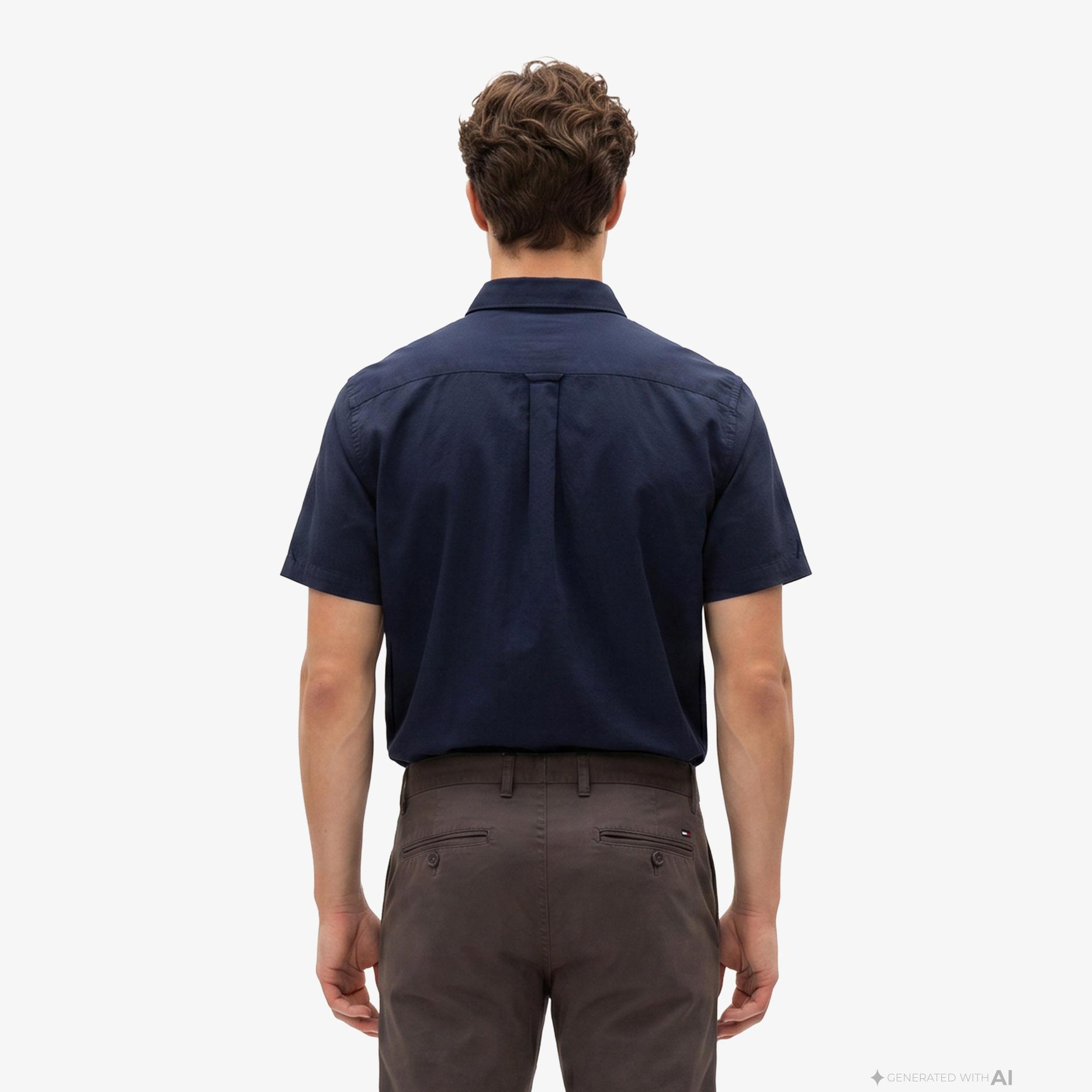 Tommy Hilfiger Textured Erkek Lacivert Gömlek