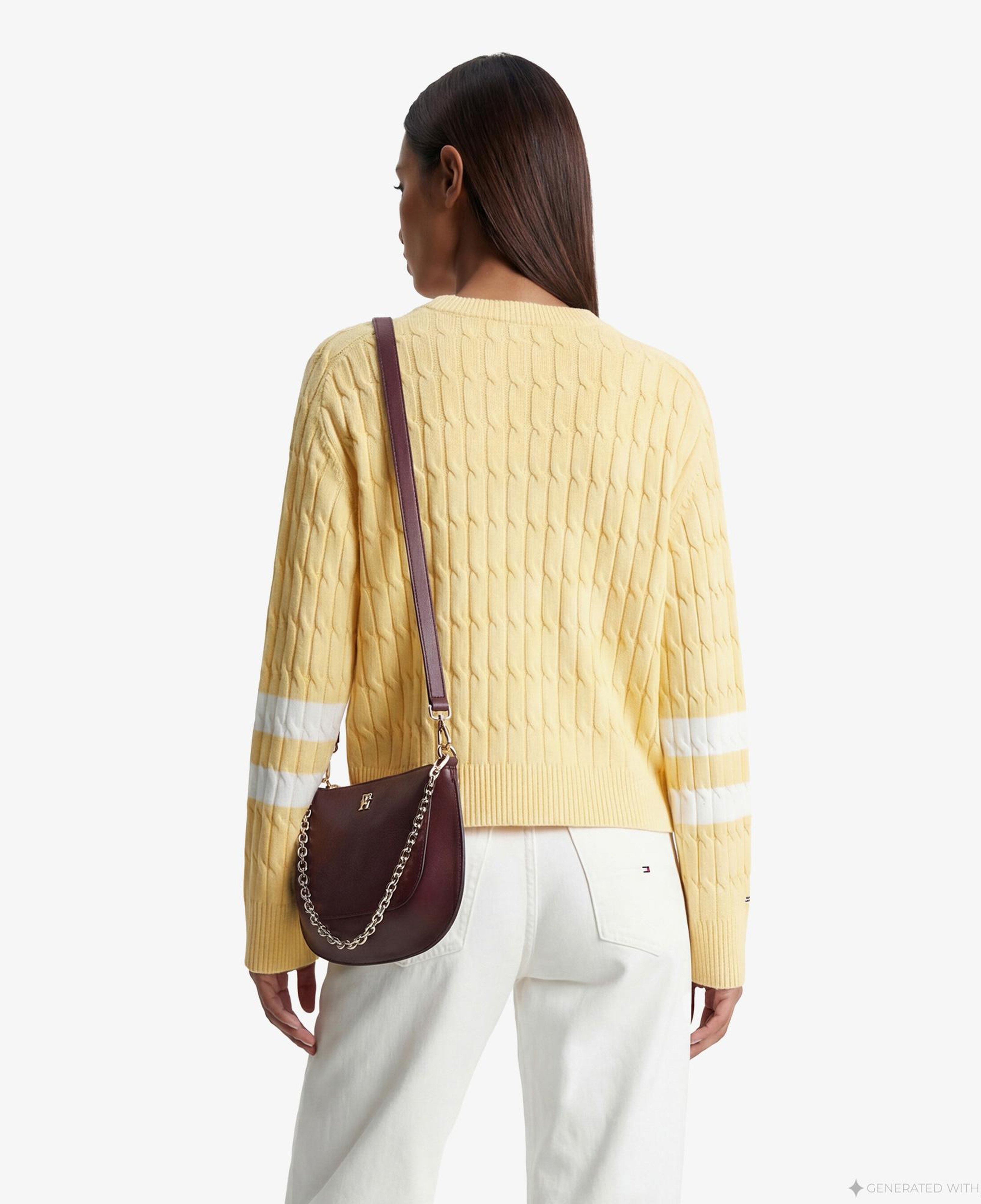 Tommy Hilfiger Textured Graphic Kadın Sarı Triko