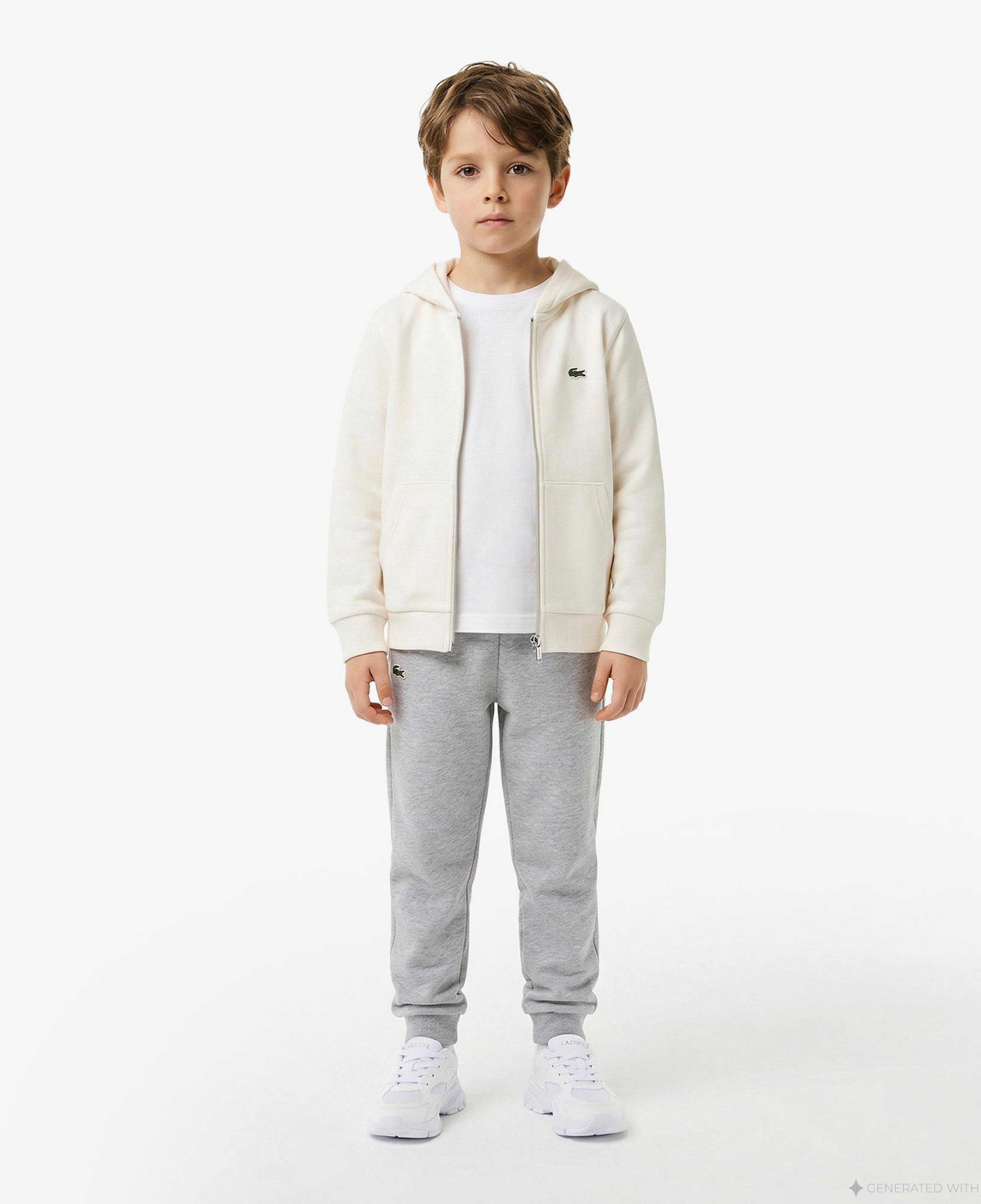 Lacoste Çocuk Kapüşonlu Krem Sweatshirt