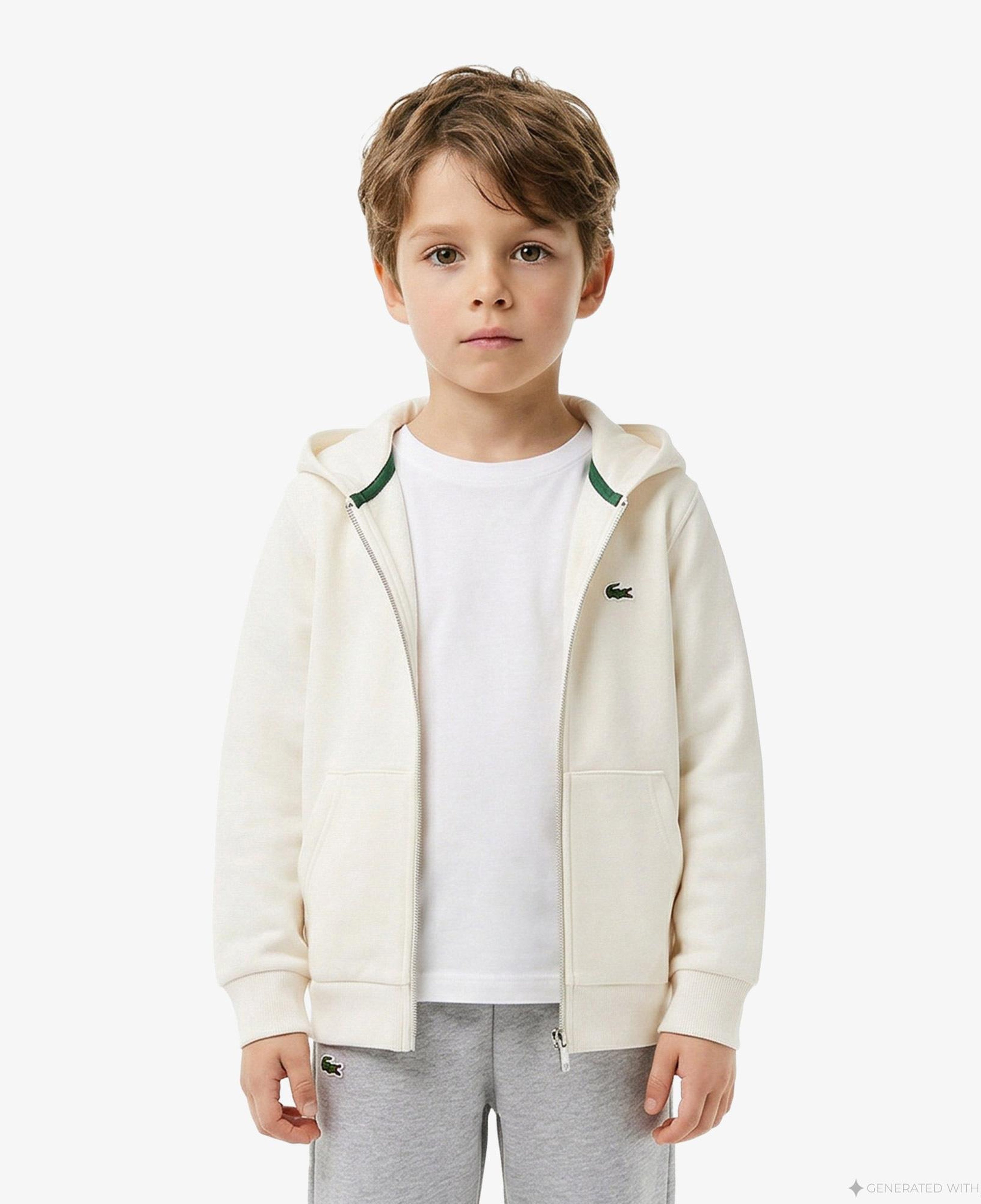 Lacoste Çocuk Kapüşonlu Krem Sweatshirt