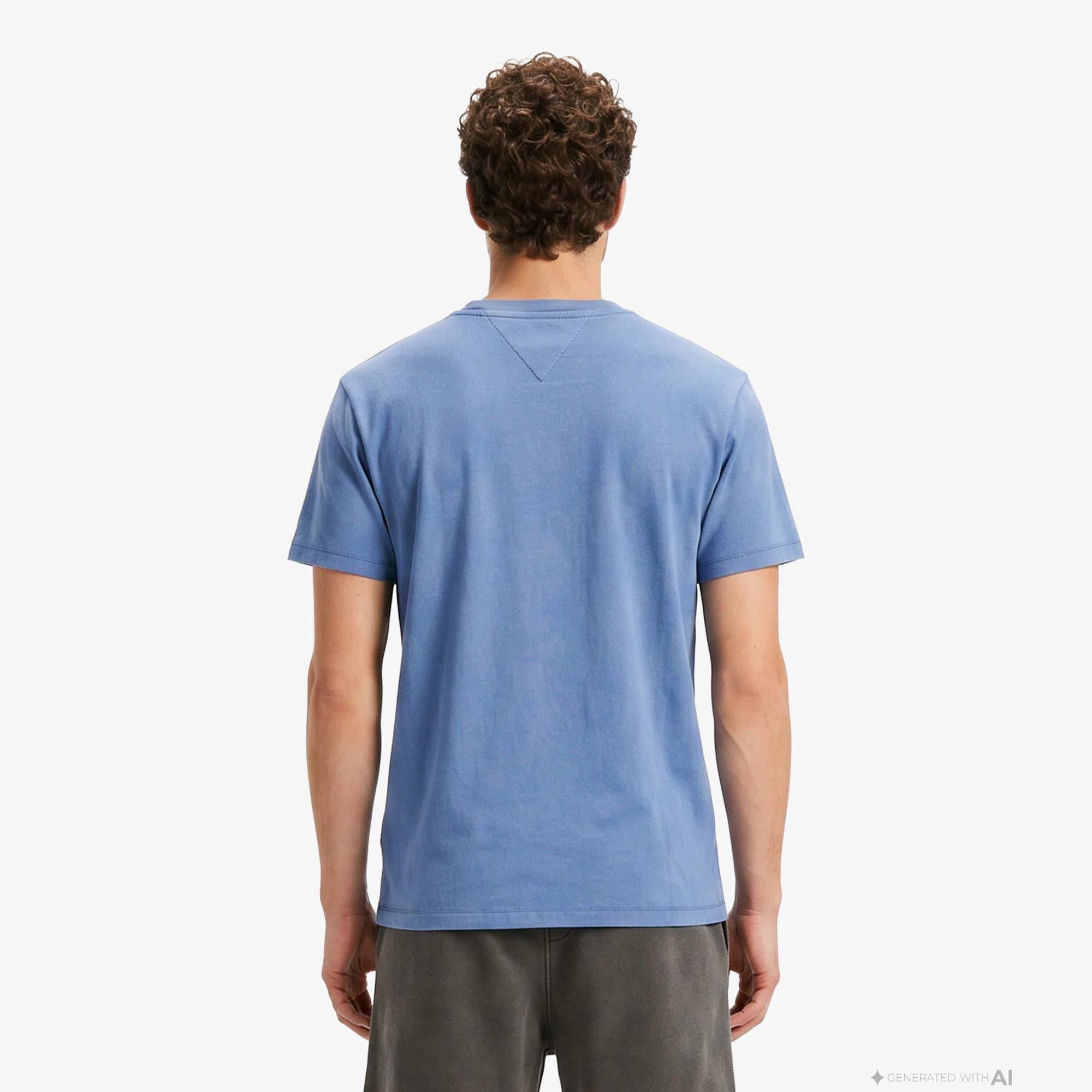 Tommy Hilfiger Dna Graphics Erkek Mavi T-Shirt