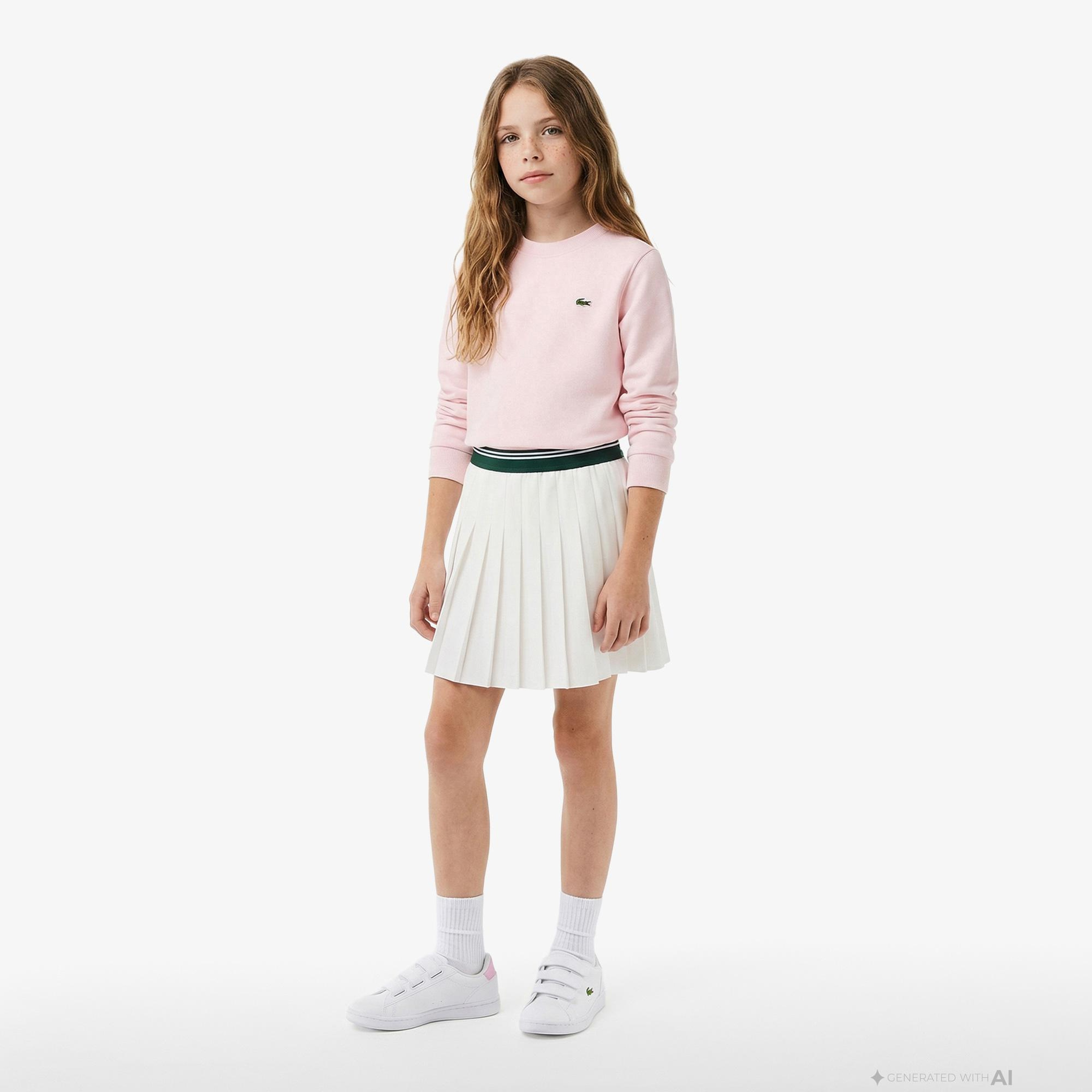 Lacoste Çocuk Bisiklet Yaka Pembe Sweatshirt