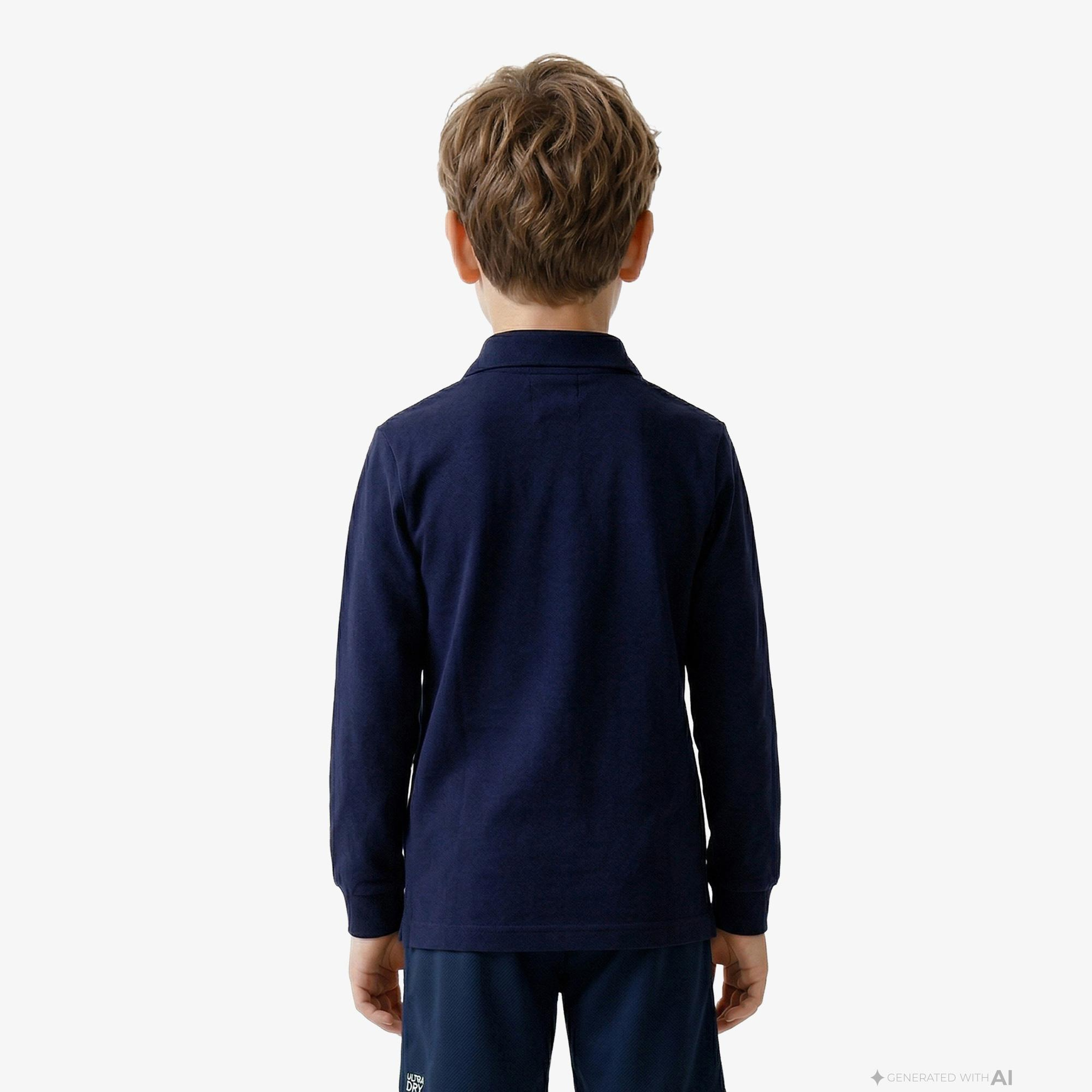 Erkek Çocuk Regular Fit Uzun Kollu Lacivert Polo