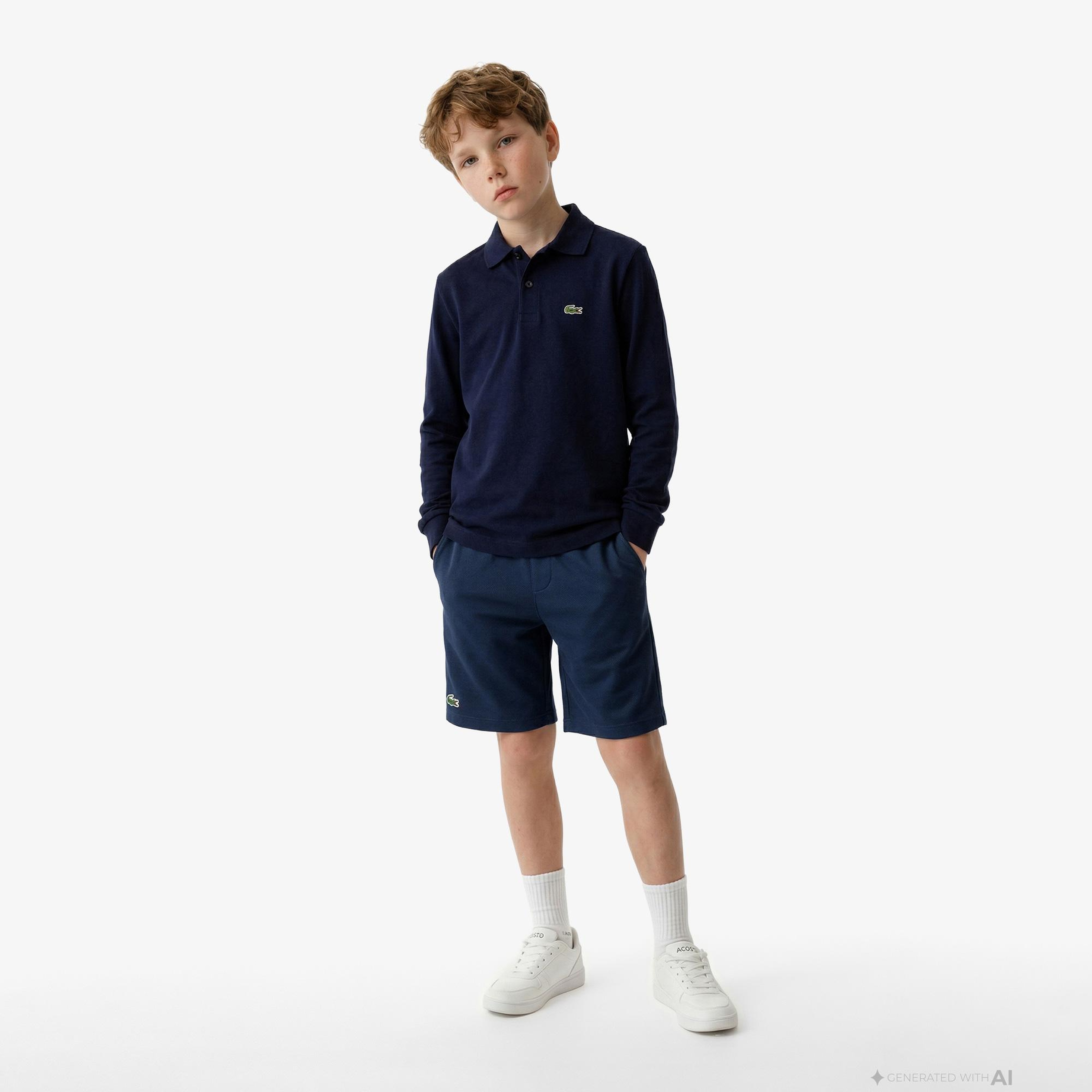 Erkek Çocuk Regular Fit Uzun Kollu Lacivert Polo