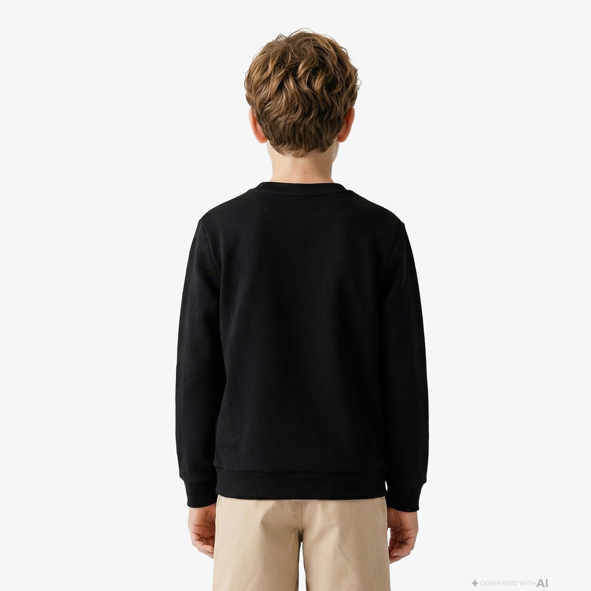 Lacoste Çocuk Bisiklet Yaka Siyah Sweatshirt