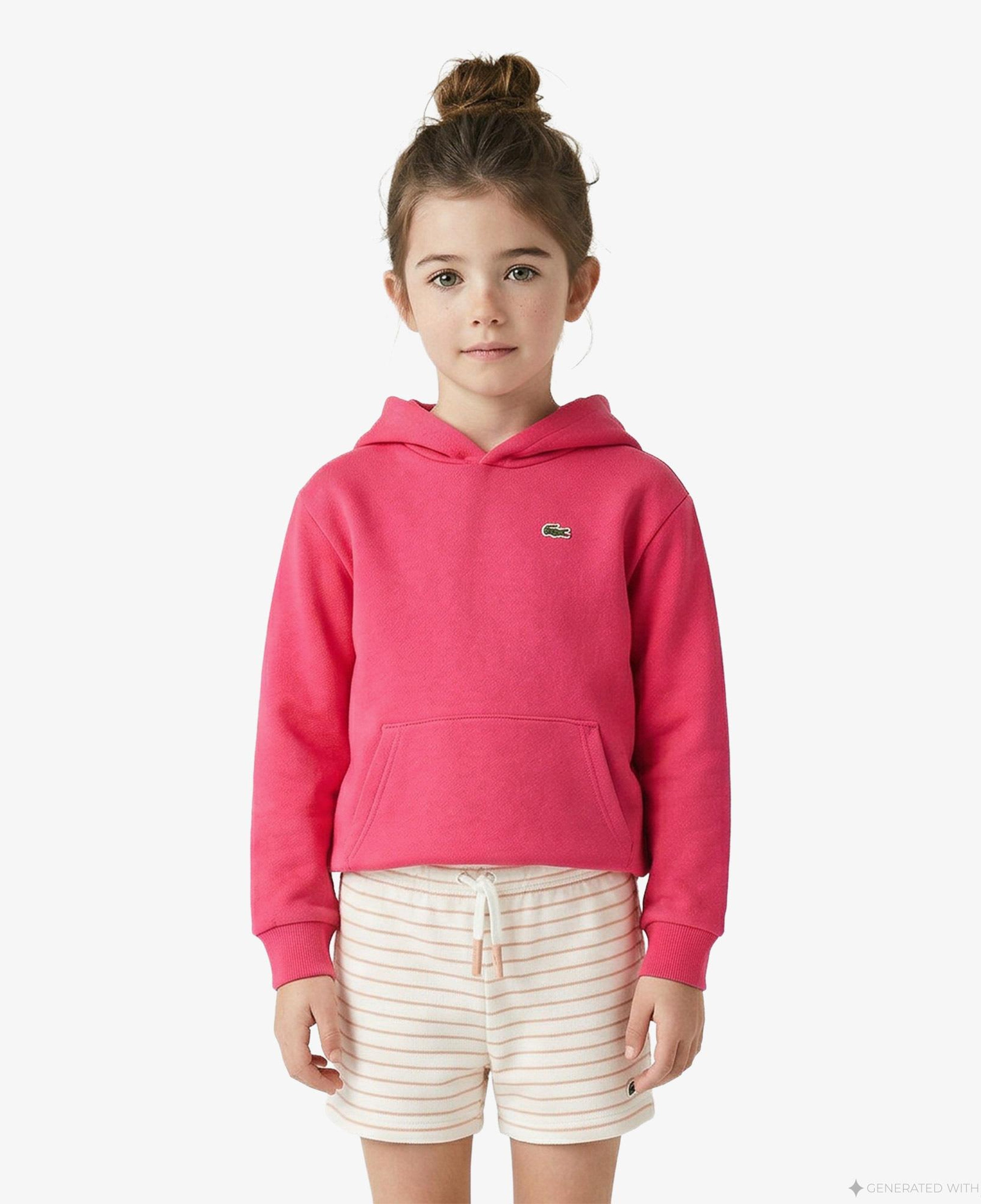 Lacoste Çocuk Kapüşonlu Pembe Sweatshirt