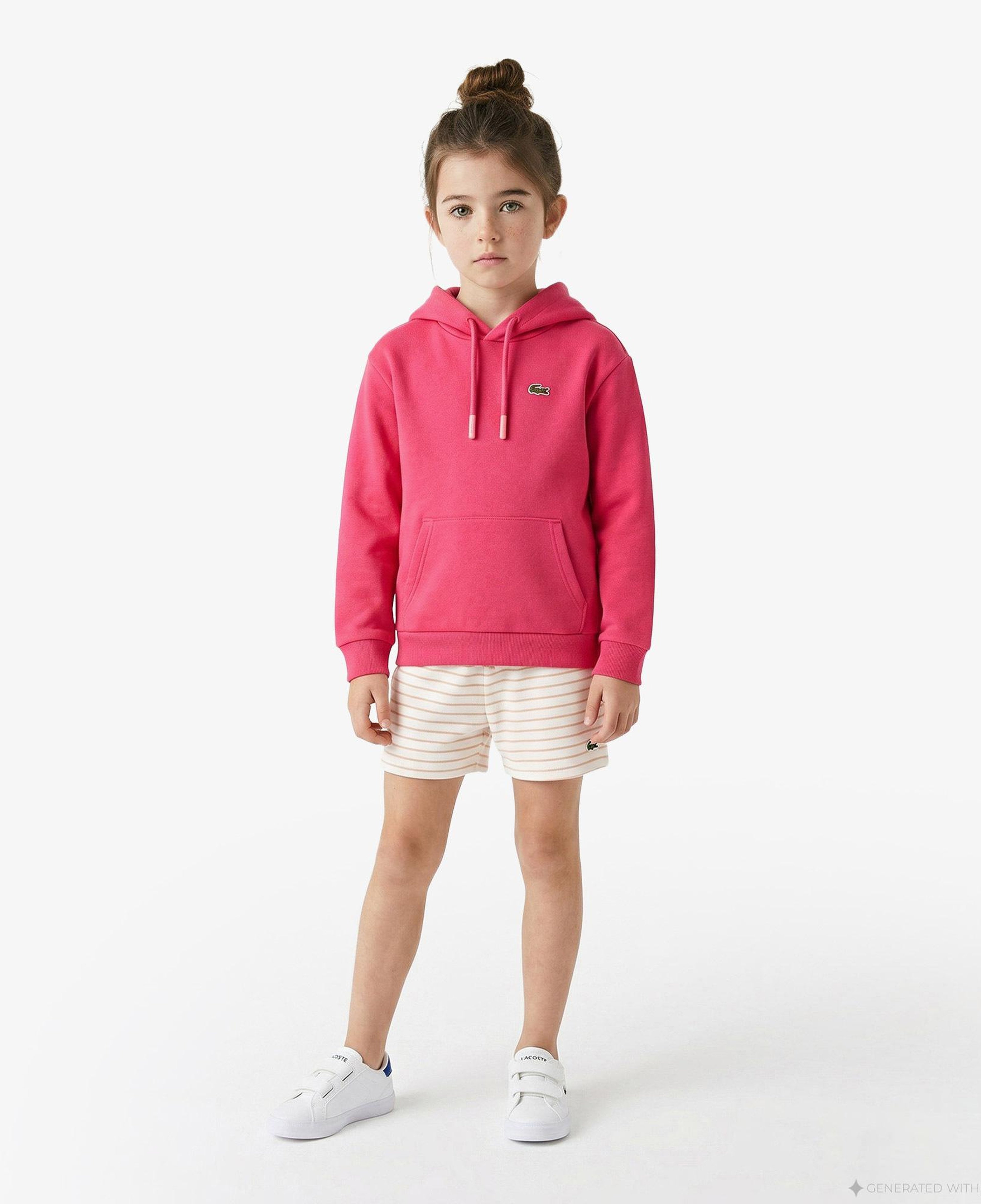 Lacoste Çocuk Kapüşonlu Pembe Sweatshirt