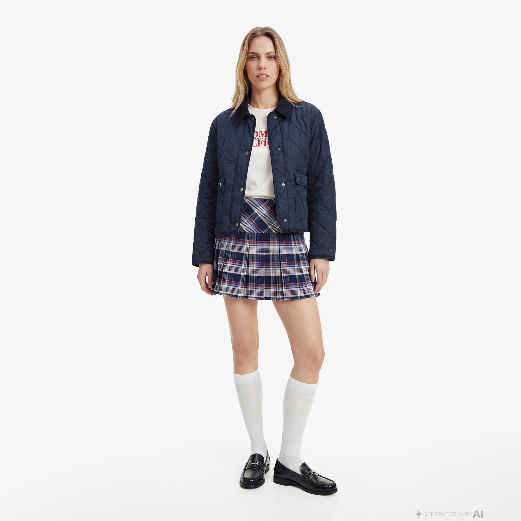 Tommy Hilfiger Padded Quilting Kadın Lacivert Ceket