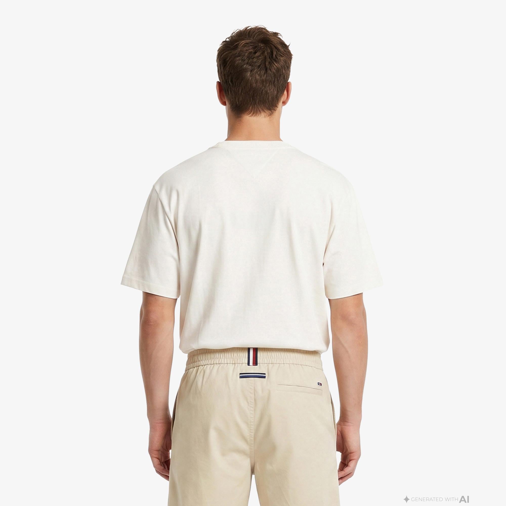 Tommy Hilfiger Erkek Beyaz T-Shirt