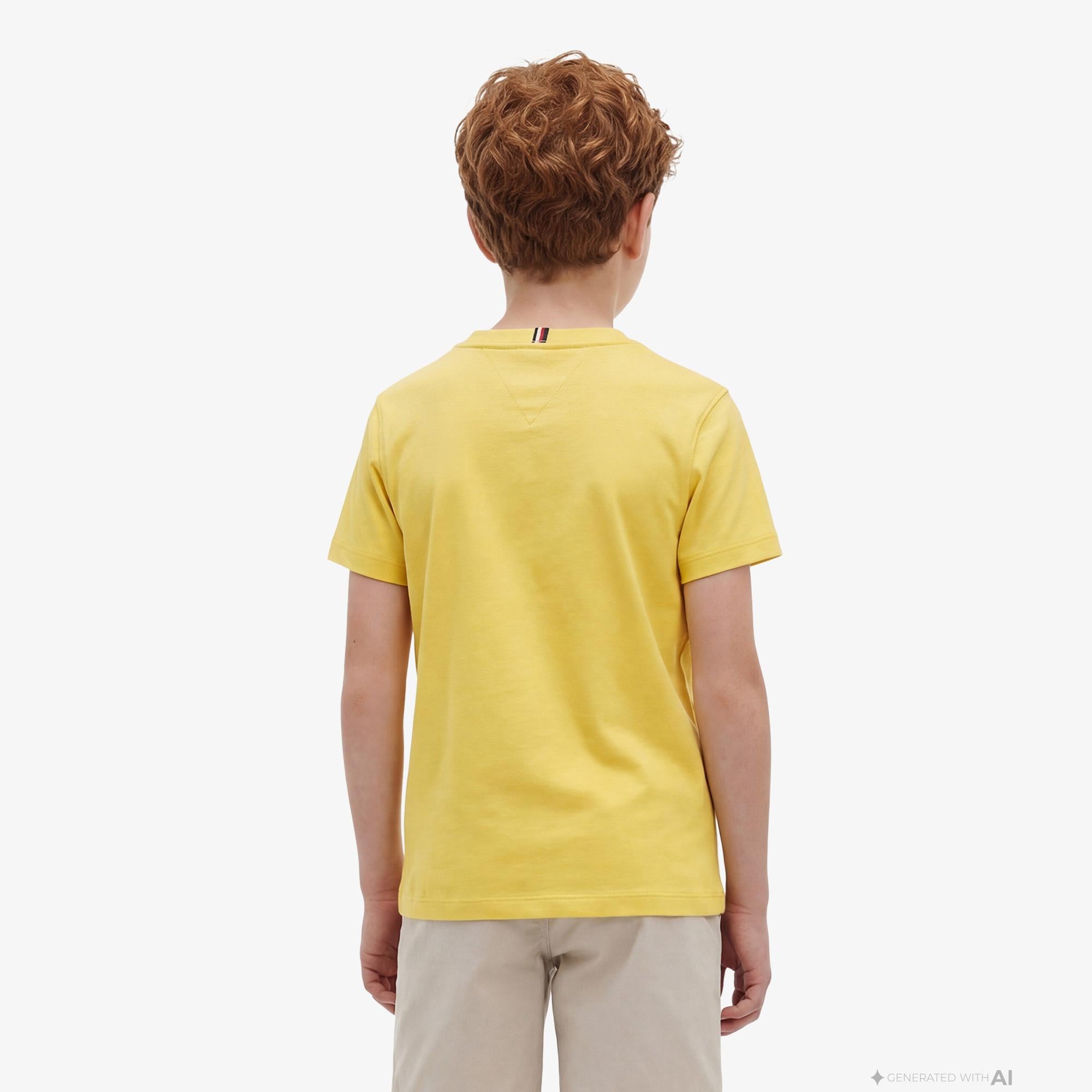 Tommy Hilfiger Essentials Çocuk Sarı Crop T-Shirt