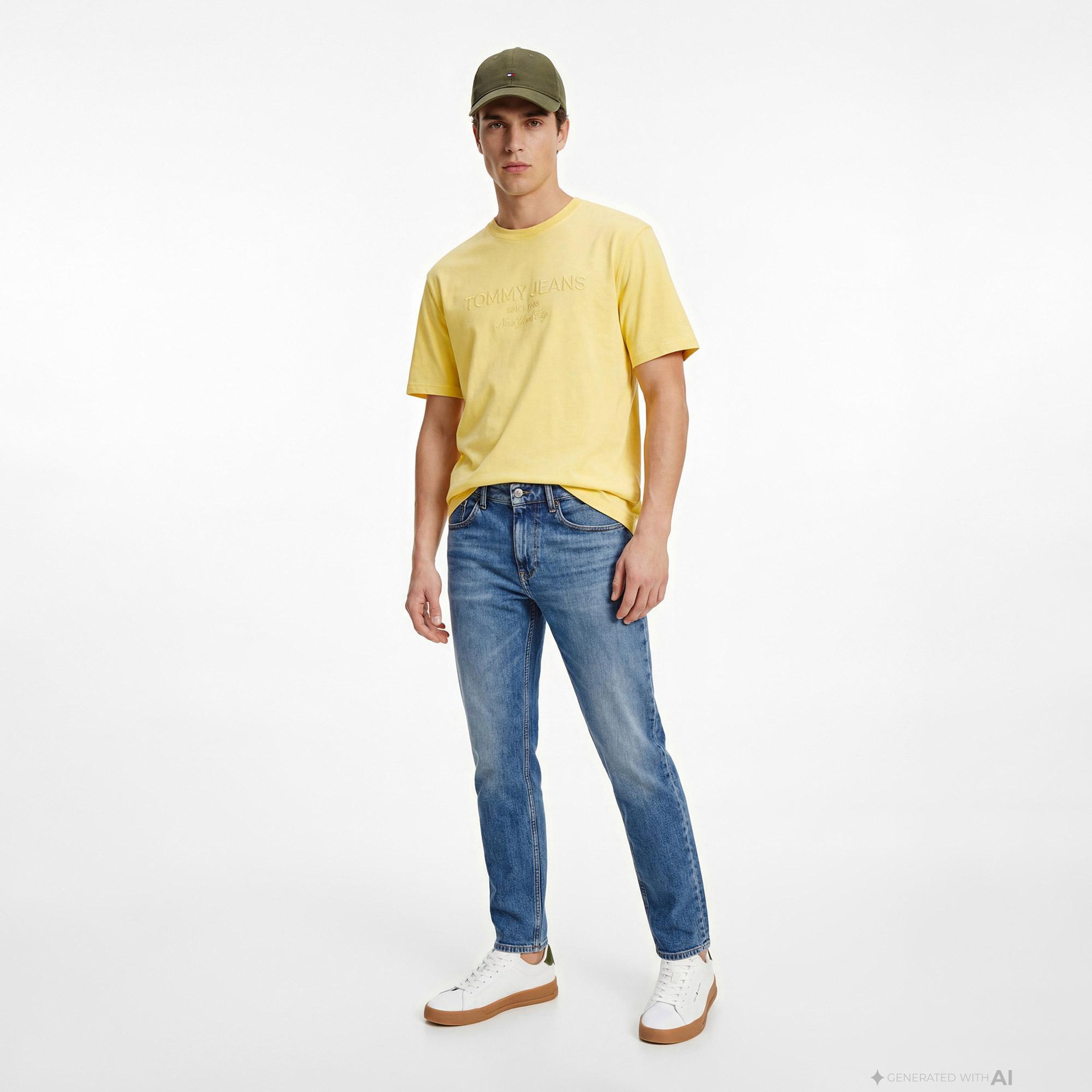Tommy Hilfiger New Classics Erkek Sarı T-Shirt