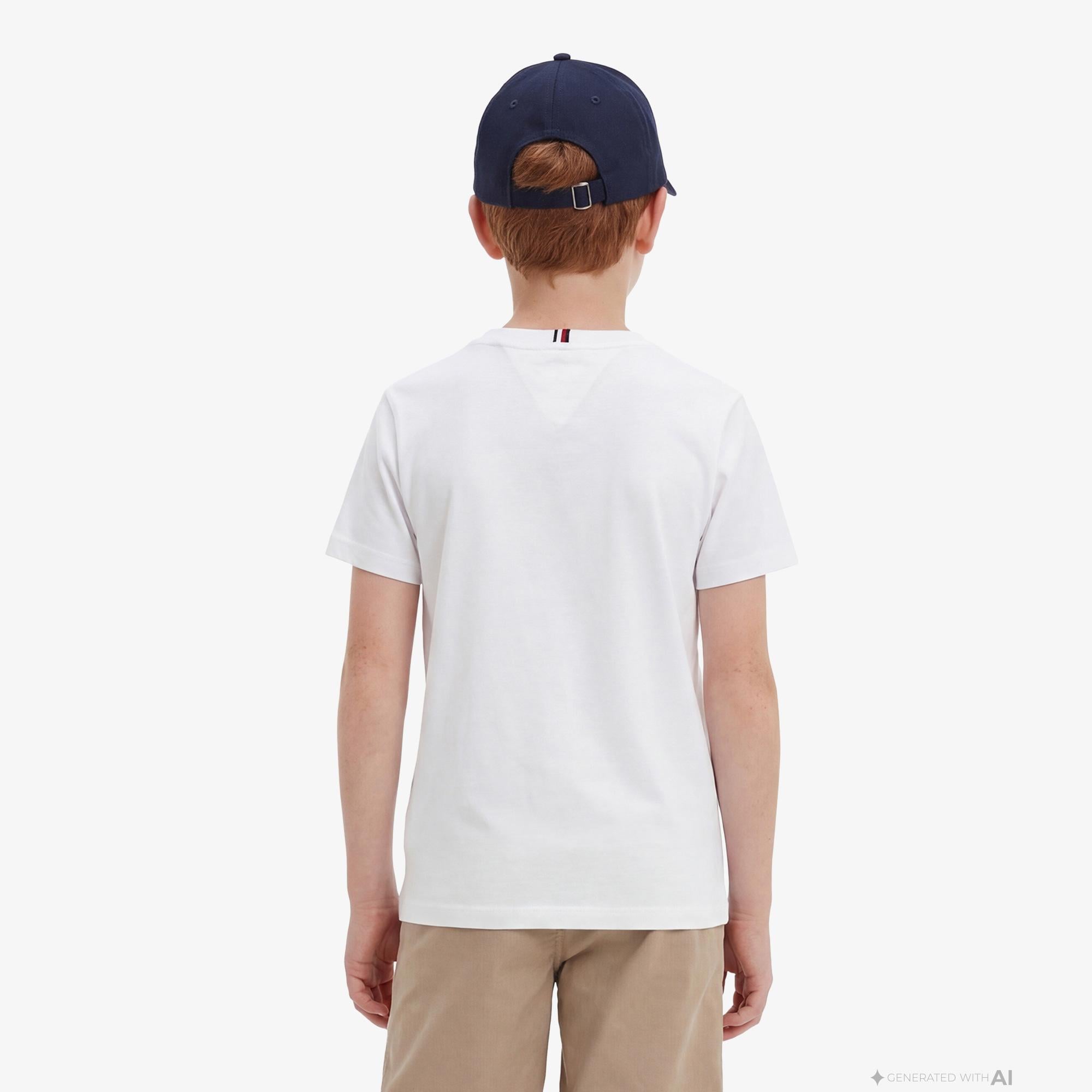 Tommy Hilfiger Monotype Çocuk Beyaz T-Shirt