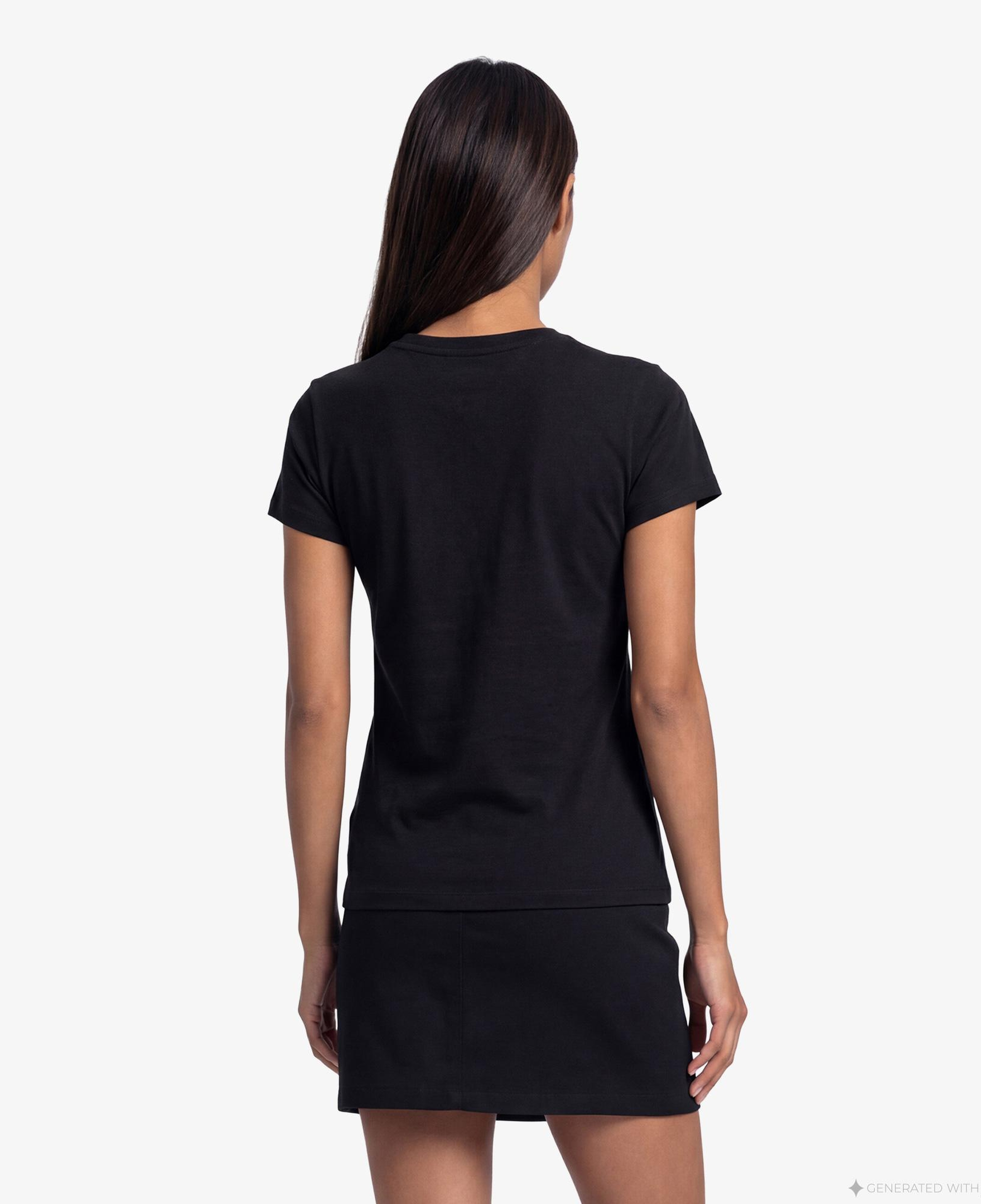 Tommy Hilfiger Linear Kadın Siyah T-Shirt