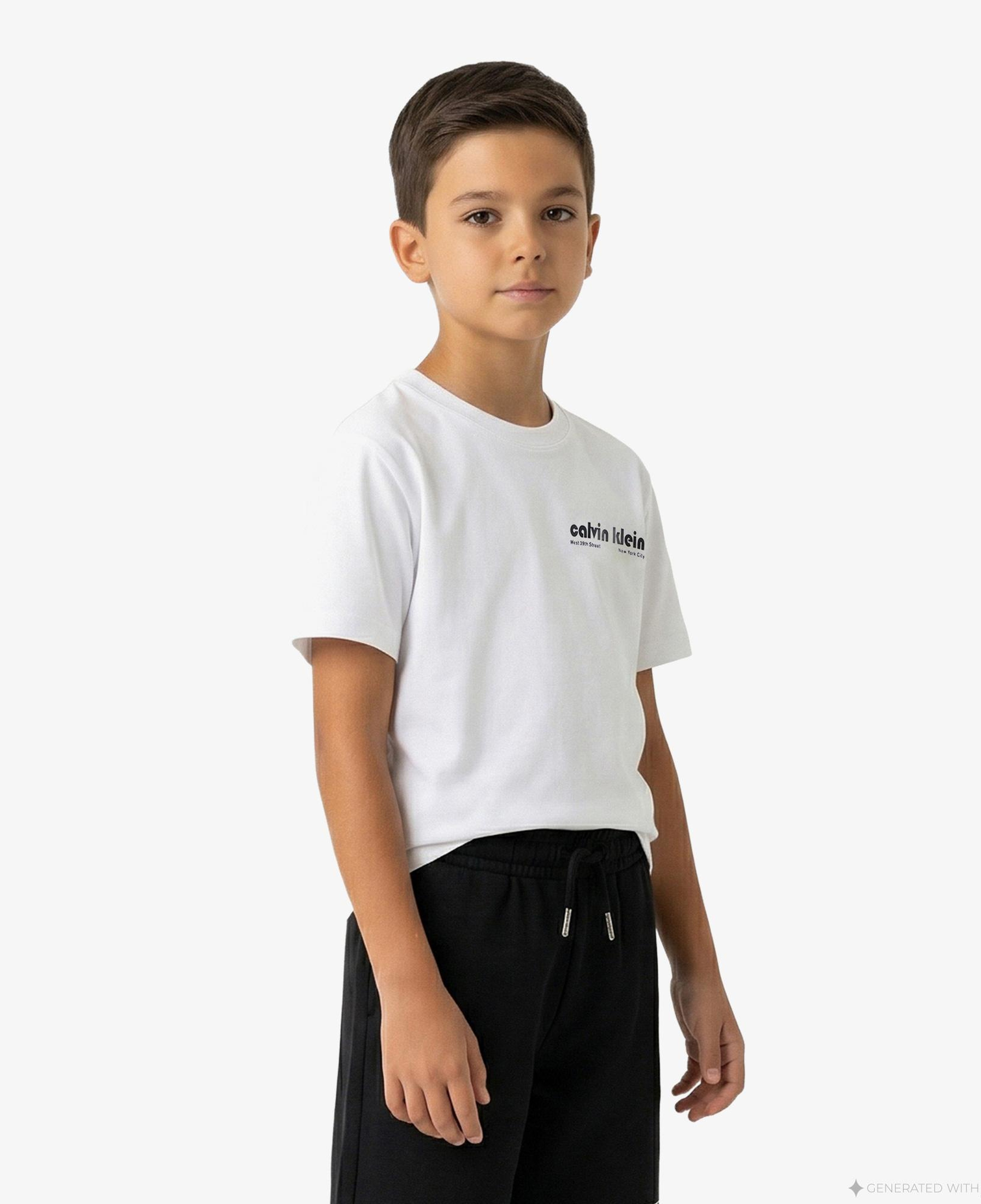 Calvin Klein Backprint Relaxed Çocuk Beyaz T-Shirt