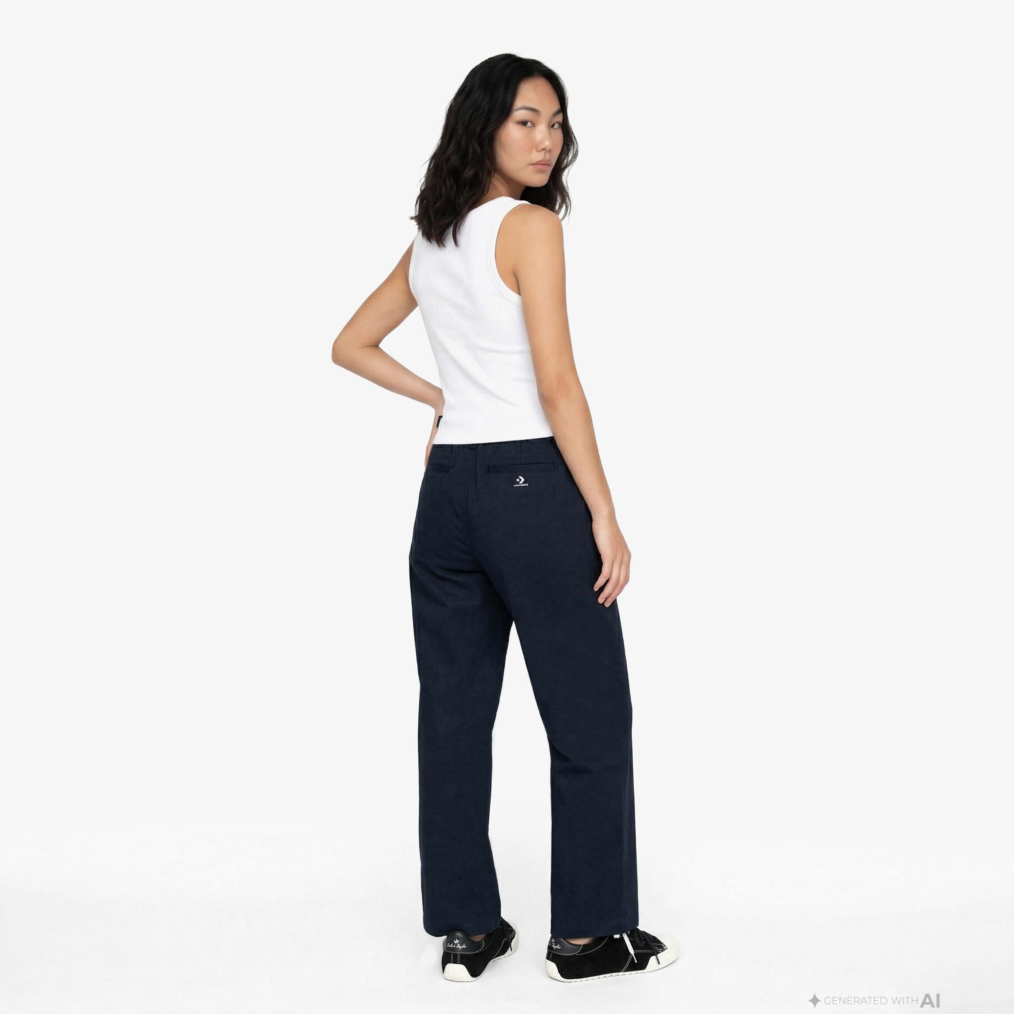 Converse Relaxed Wide Leg Kadın Siyah Pantolon