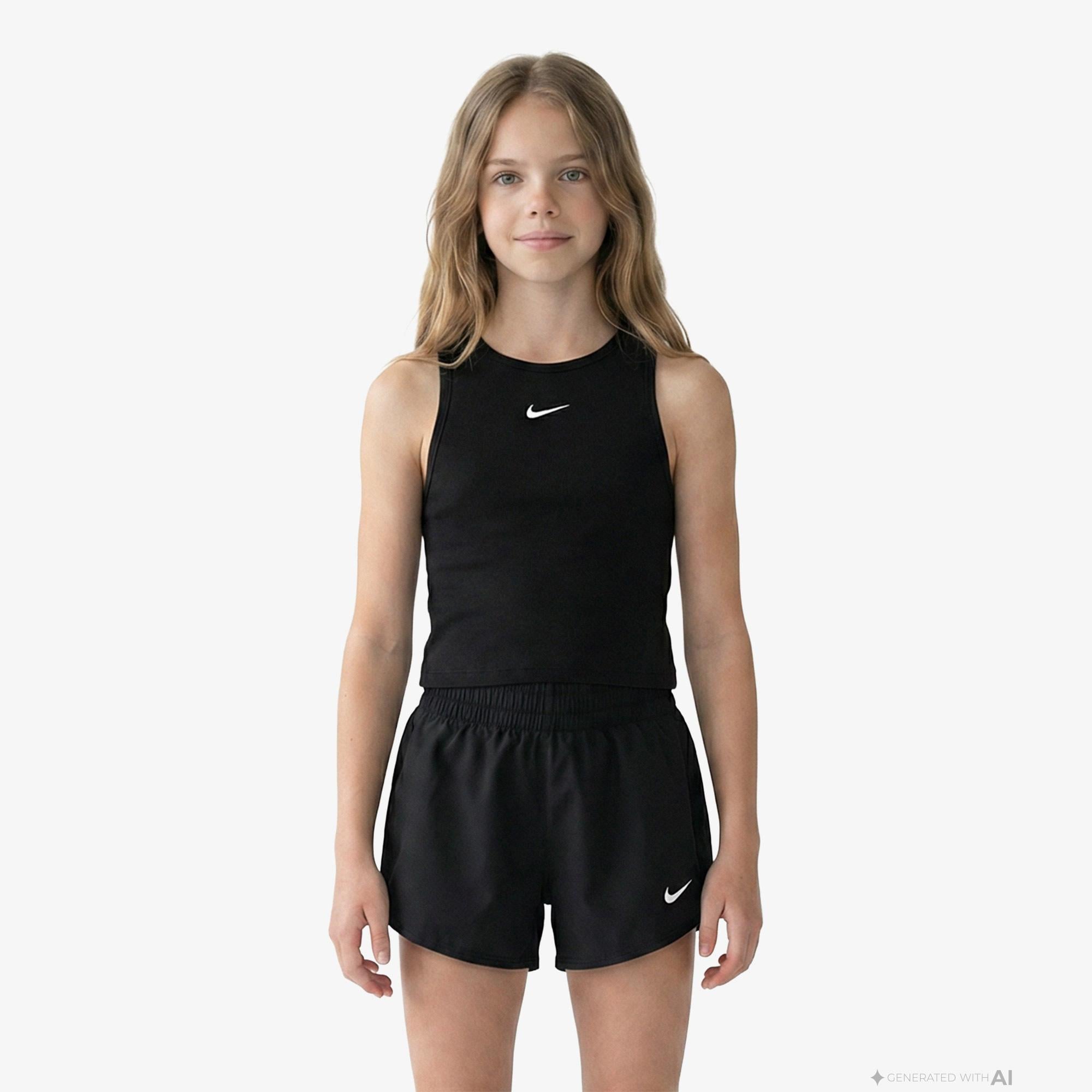 Nike Sportswear Rib Çocuk Siyah Kolsuz T-Shirt