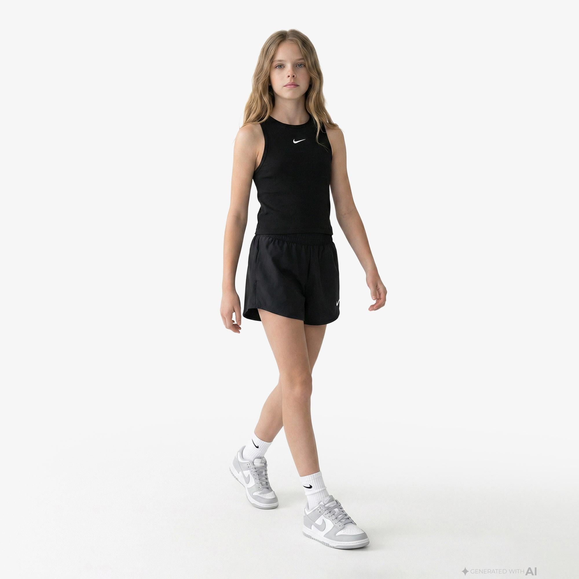 Nike Sportswear Rib Çocuk Siyah Kolsuz T-Shirt