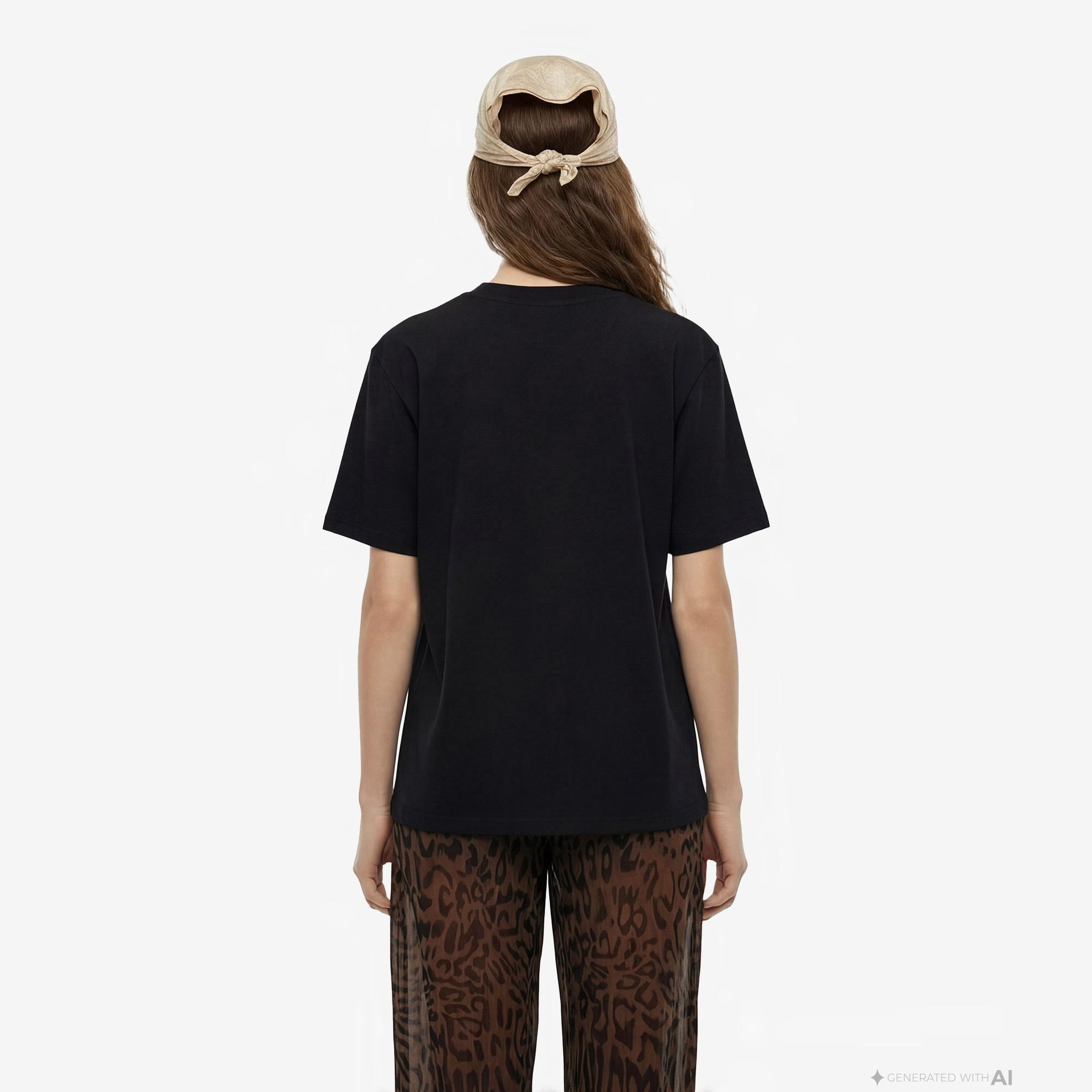 FashFed F İkonlu Unisex Siyah T-Shirt