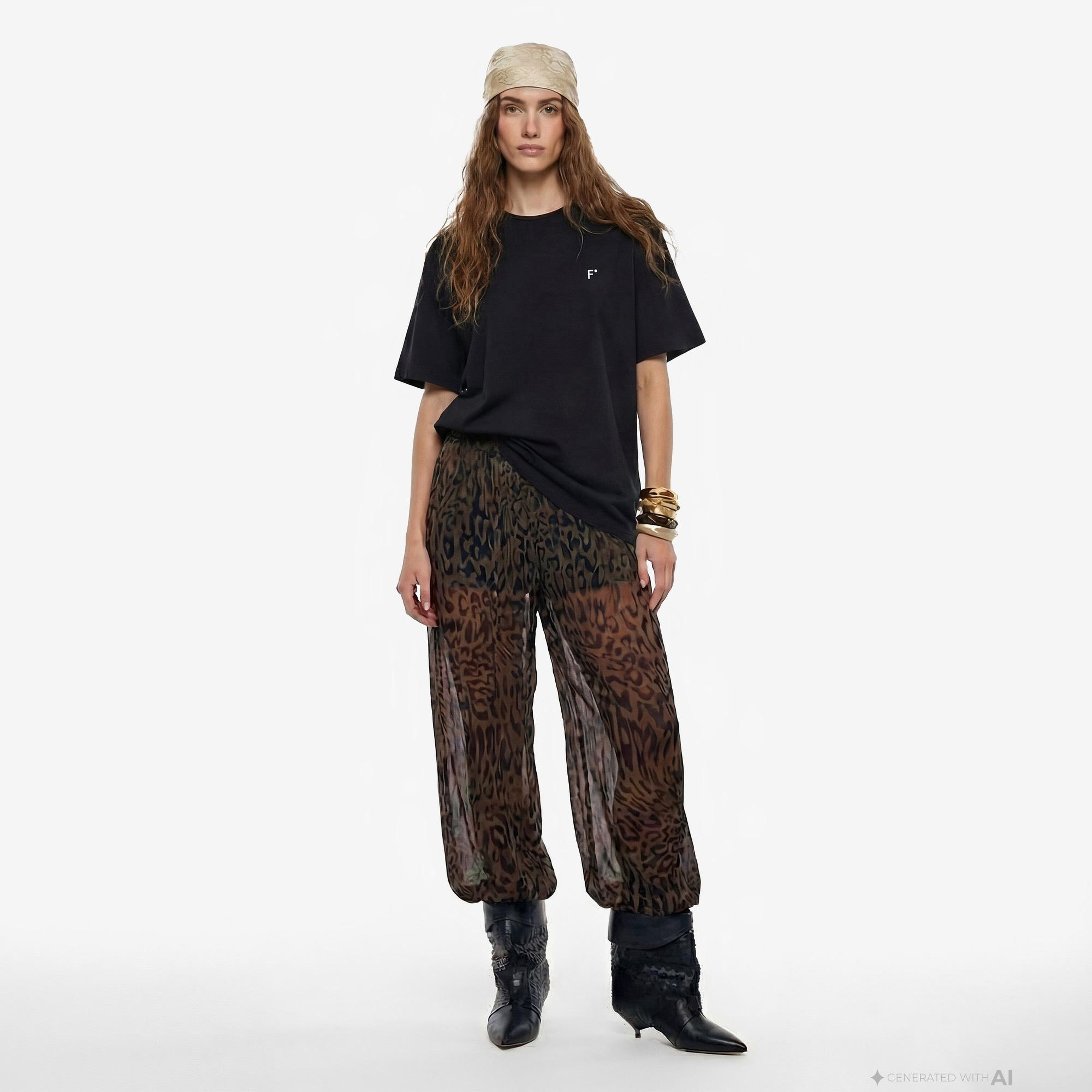 FashFed F İkonlu Unisex Siyah T-Shirt