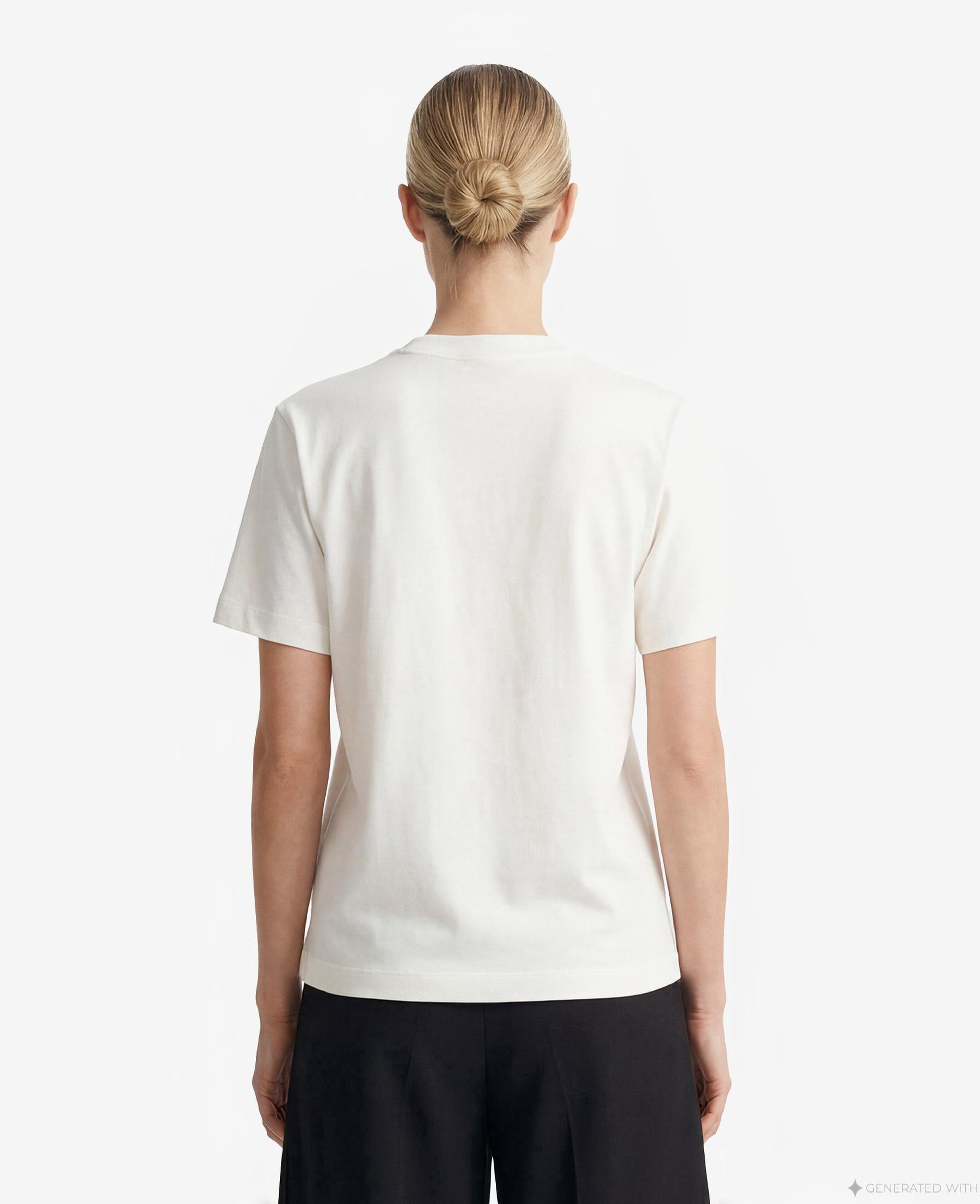 FashFed F İkonlu Unisex Krem Rengi T-Shirt