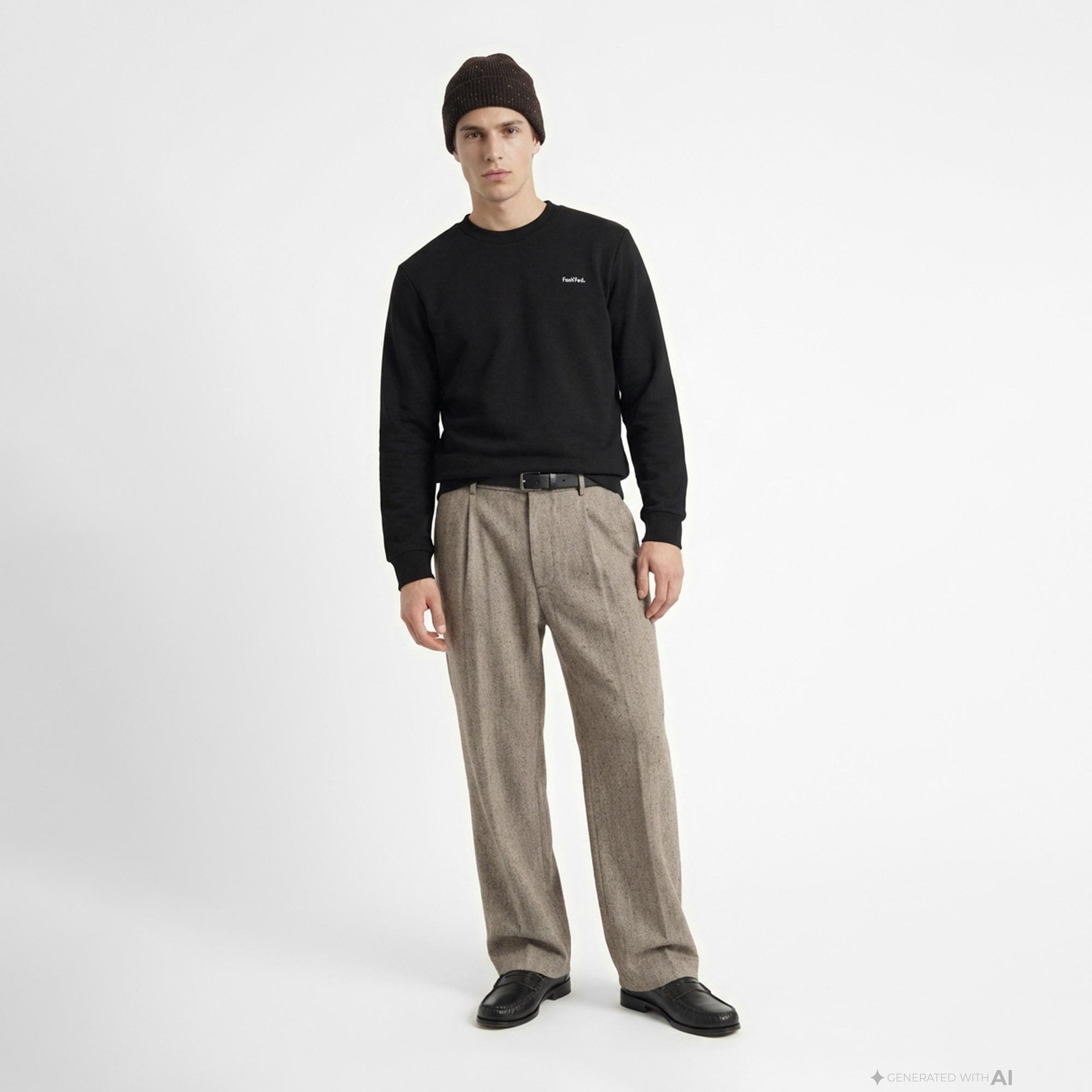 FashFed Unisex Siyah Sweatshirt