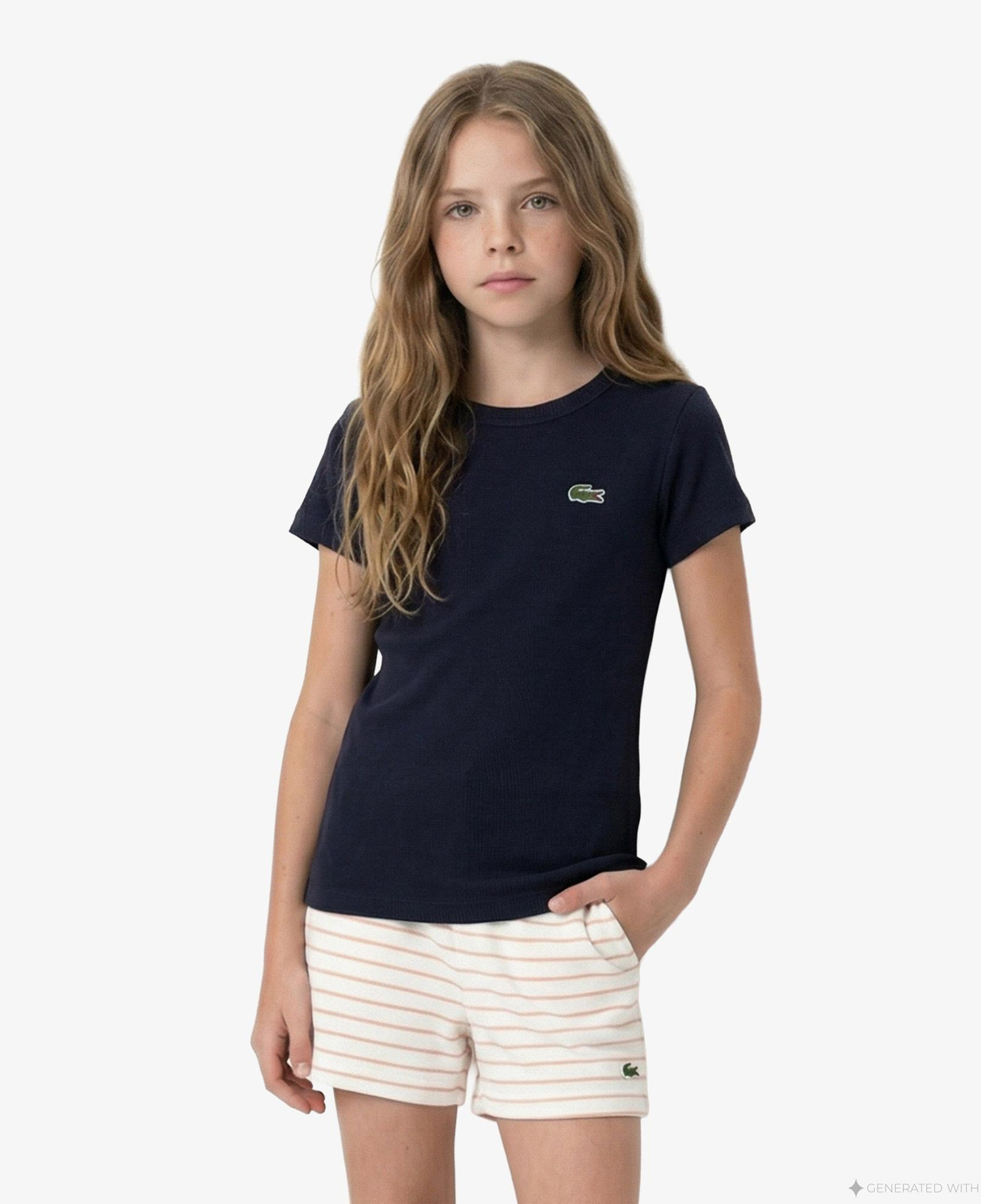 Lacoste Çocuk Bisiklet Yaka Lacivert T-Shirt