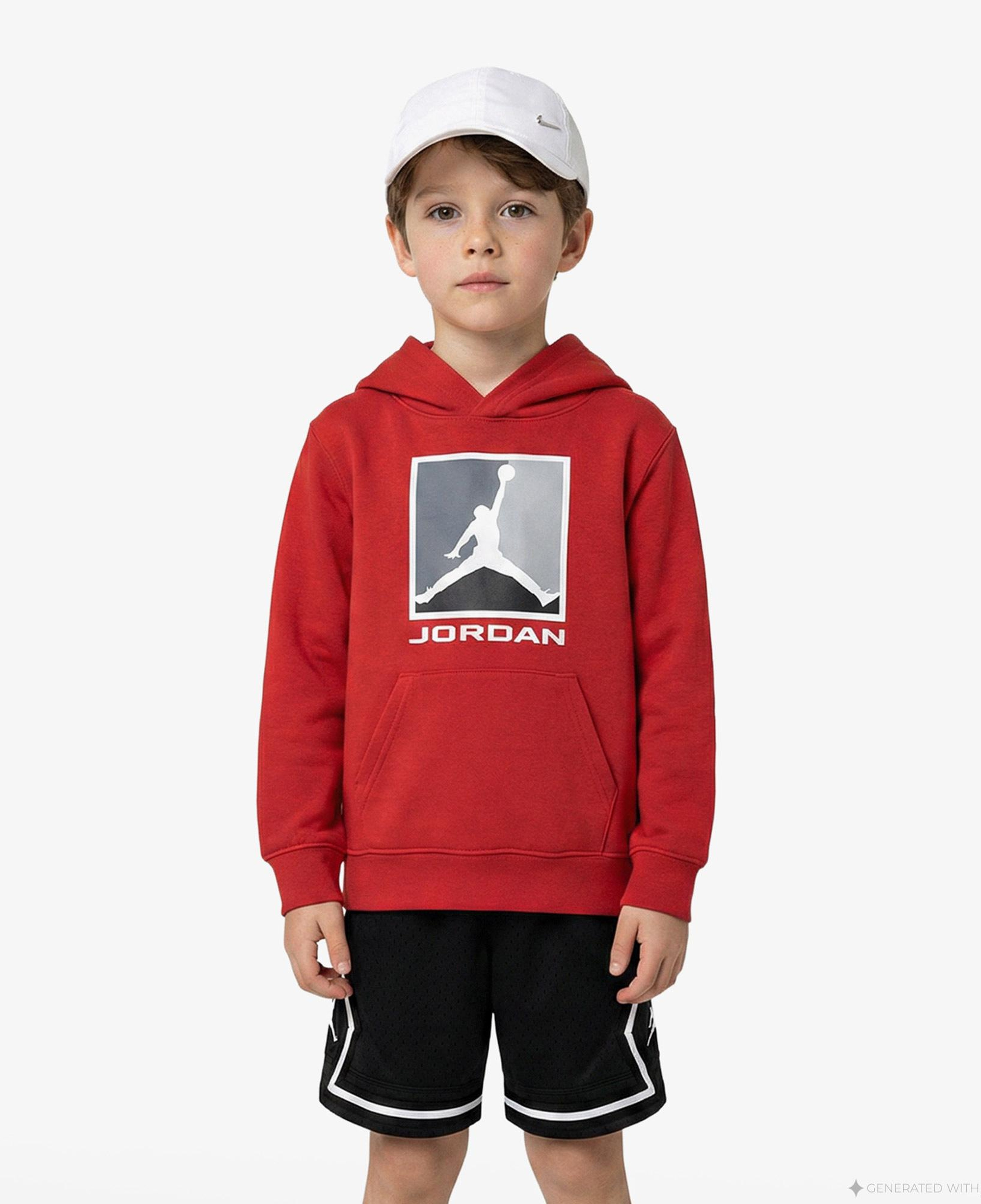 Jordan Baseline Çocuk Kırmızı Kapüşonlu Sweatshirt