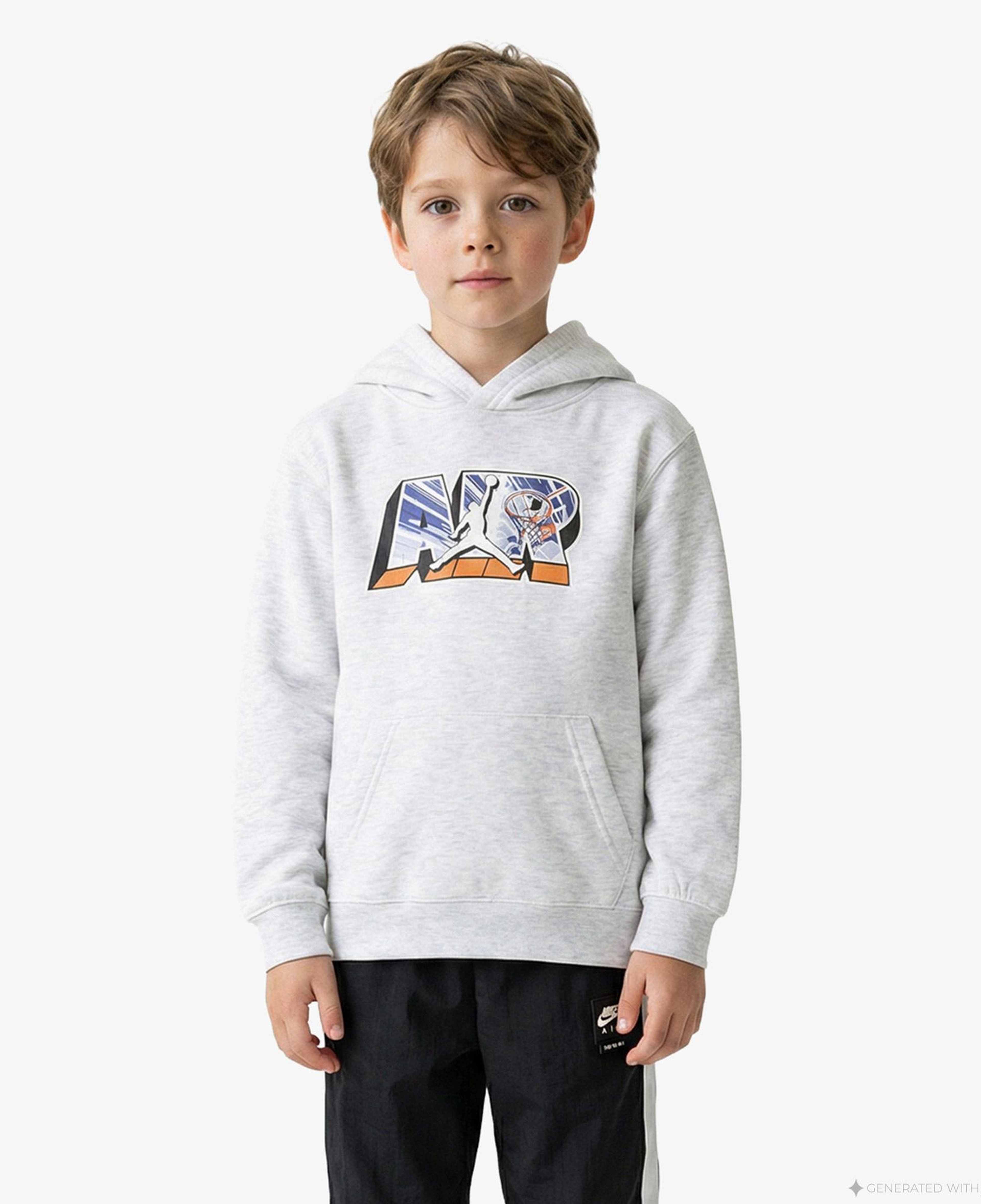 Jordan Air Postcard Pullover Çocuk Gri Sweatshirt