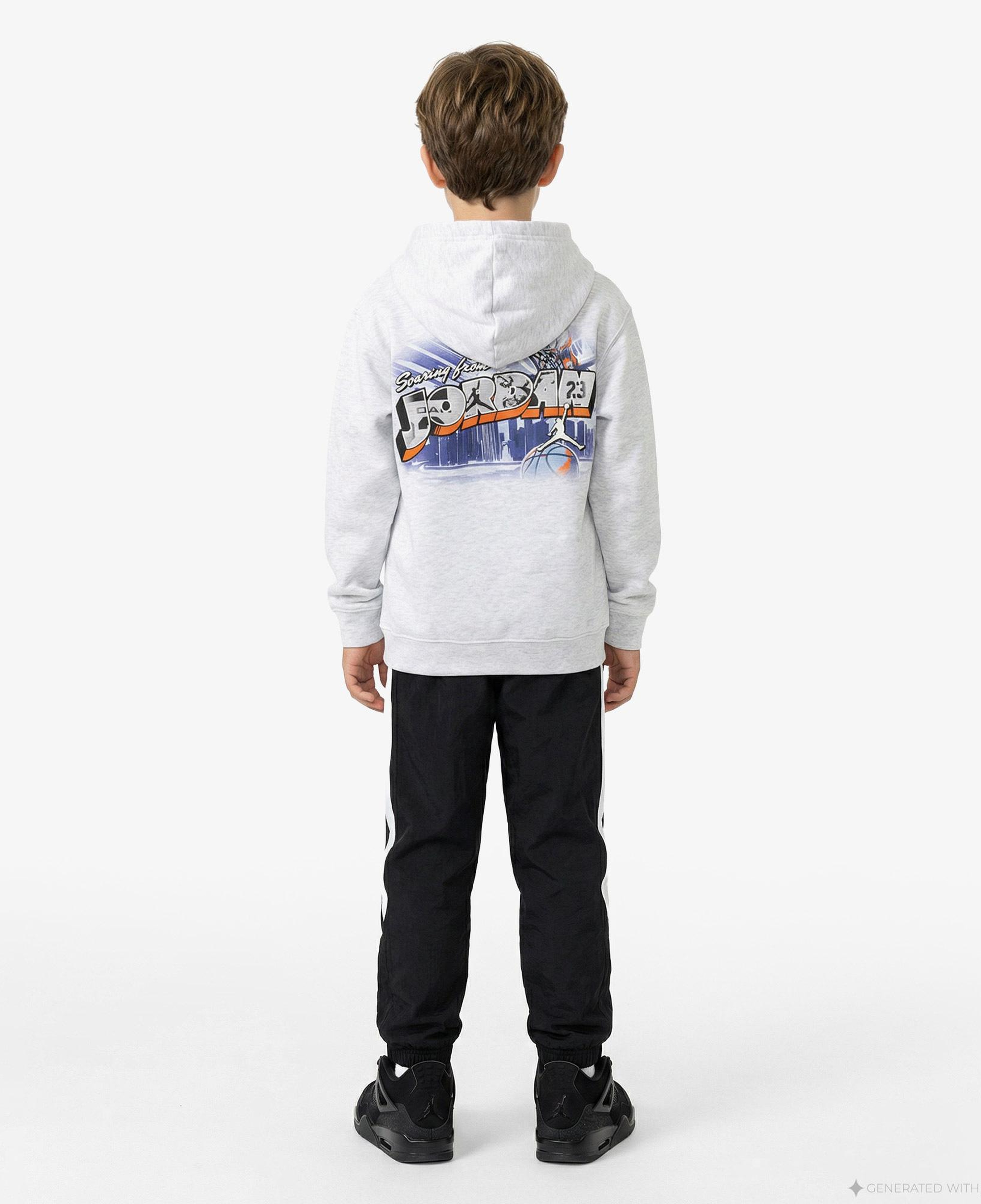 Jordan Air Postcard Pullover Çocuk Gri Sweatshirt