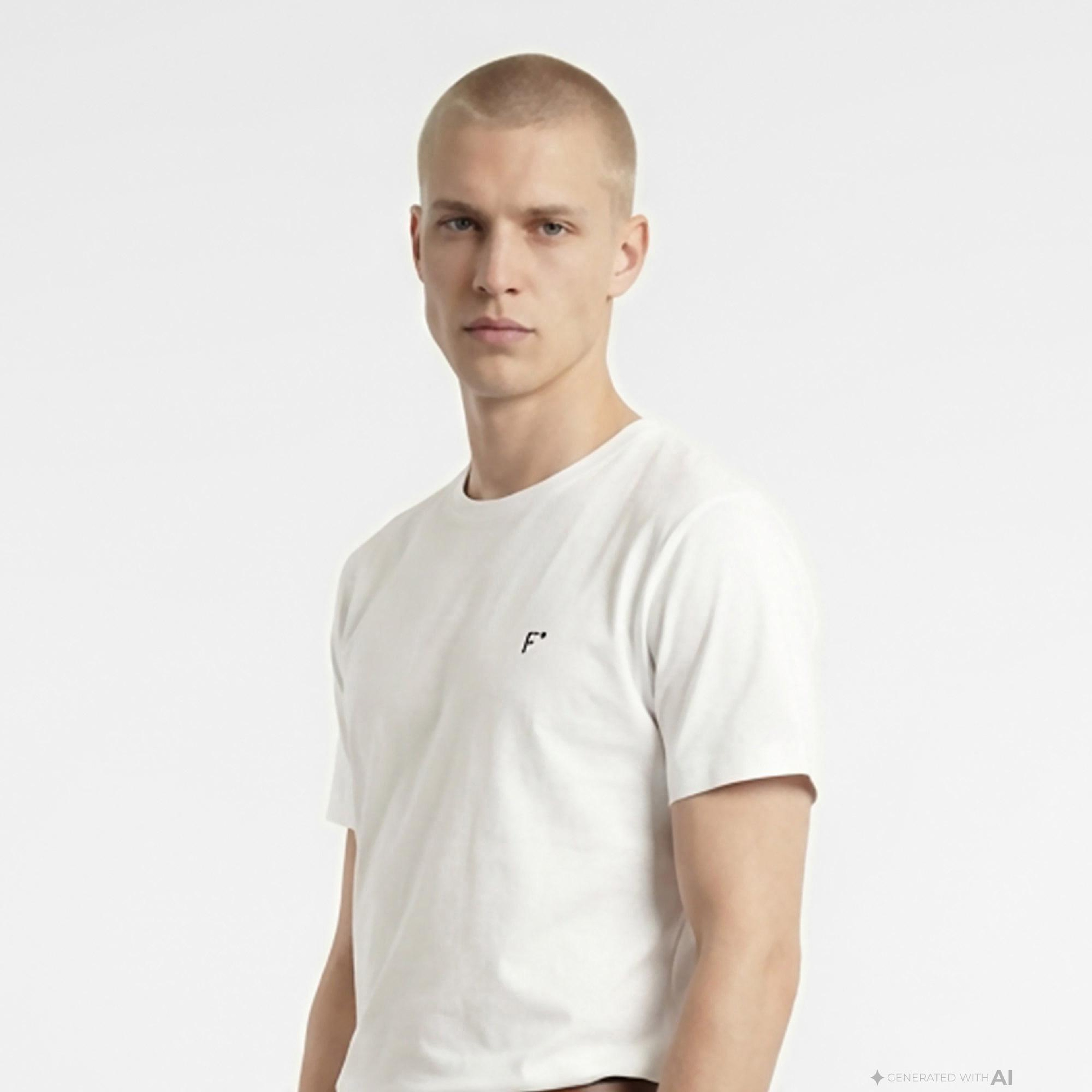 FashFed F İkonlu Unisex Beyaz T-Shirt