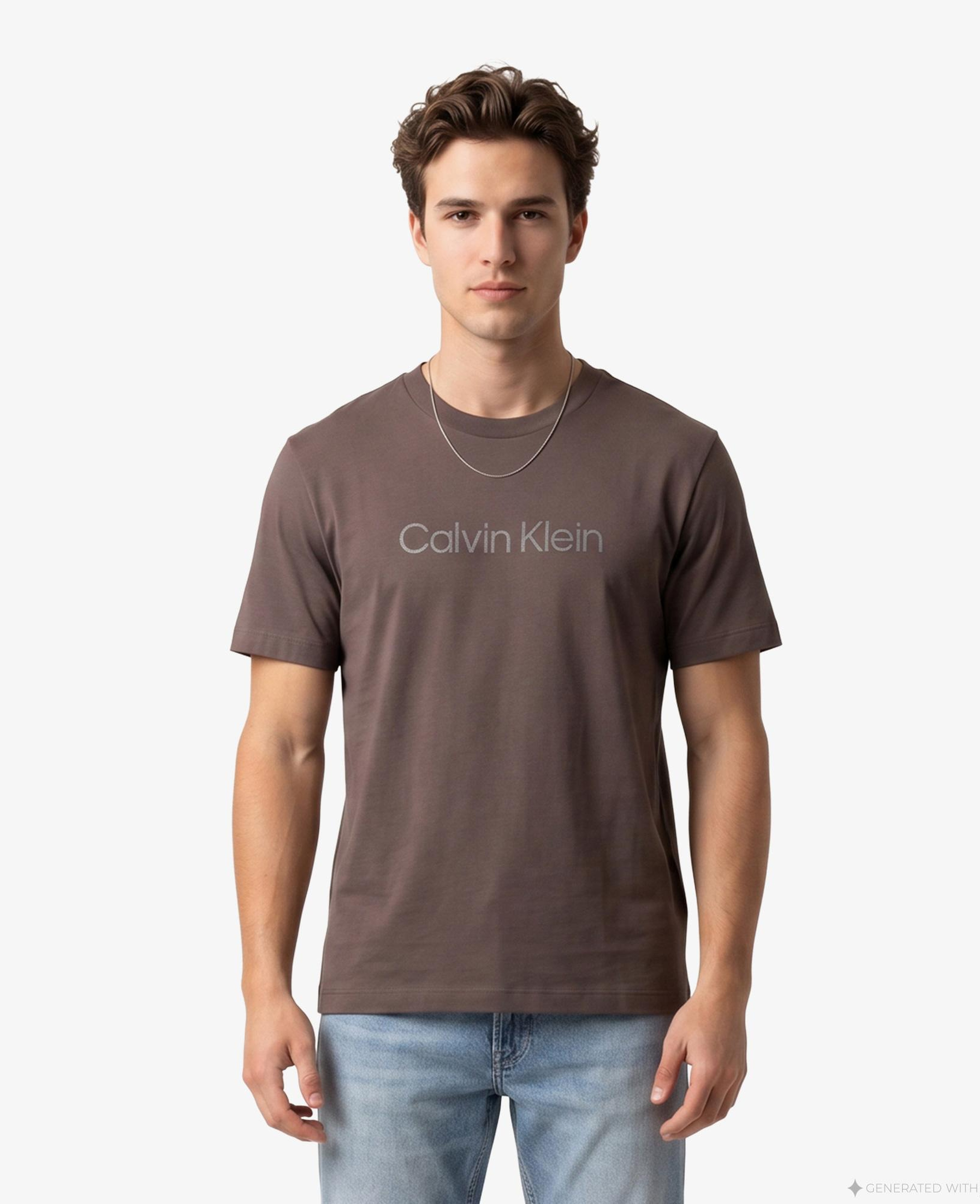 Calvin Klein 20S Sportswear Grap Erkek Kahverengi T-Shirt